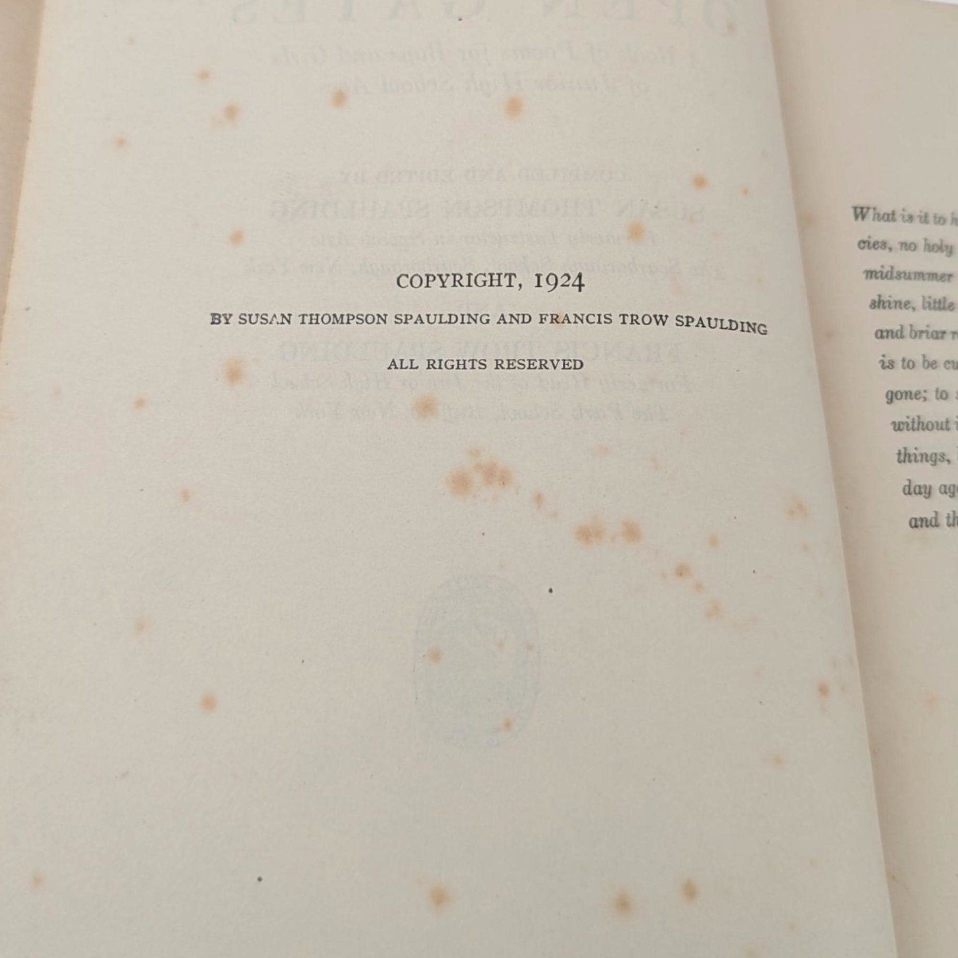 1924 Junior High Poetry Book, Antique Children's Verse Collection, Vintage Literary Gift for Students, Classic Poetry Anthology