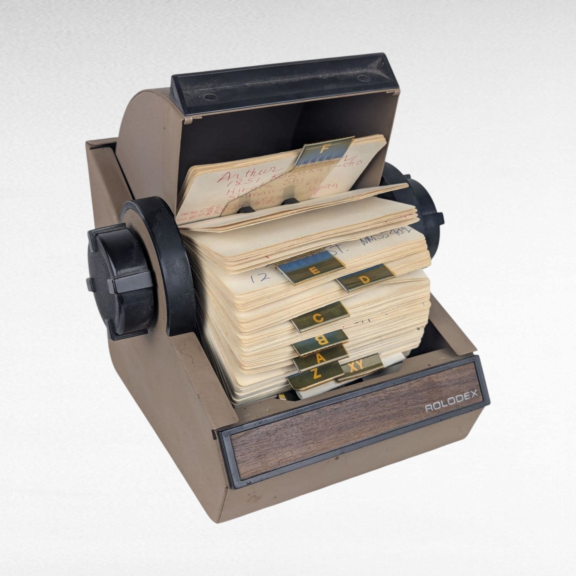 Vintage Metal Rolodex with Number Cards and Tabs, Functional Desk Organizer, Office Decor