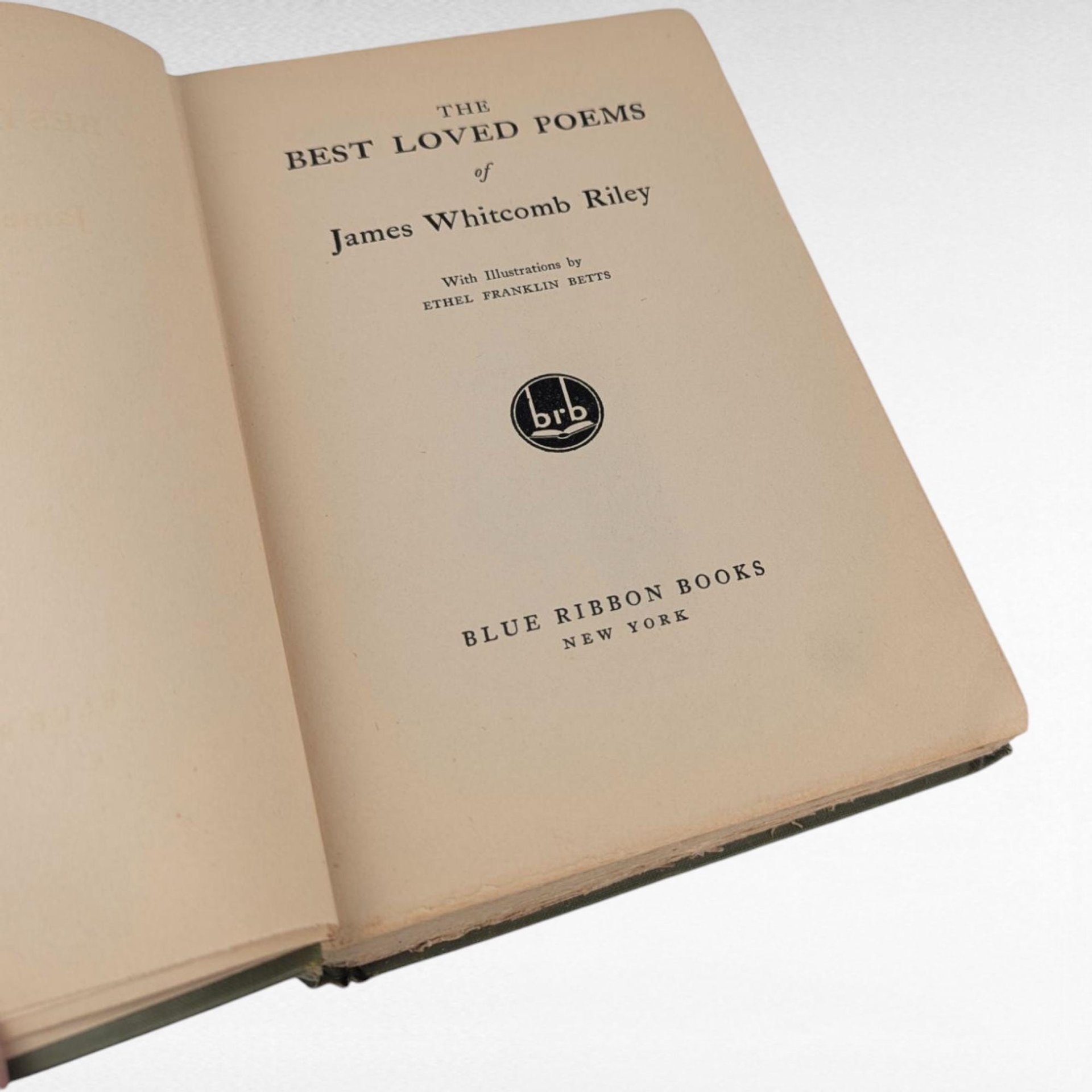1920 James Whitcomb Riley Best Loved Poems Book, Antique Illustrated Poetry, Literary Gift