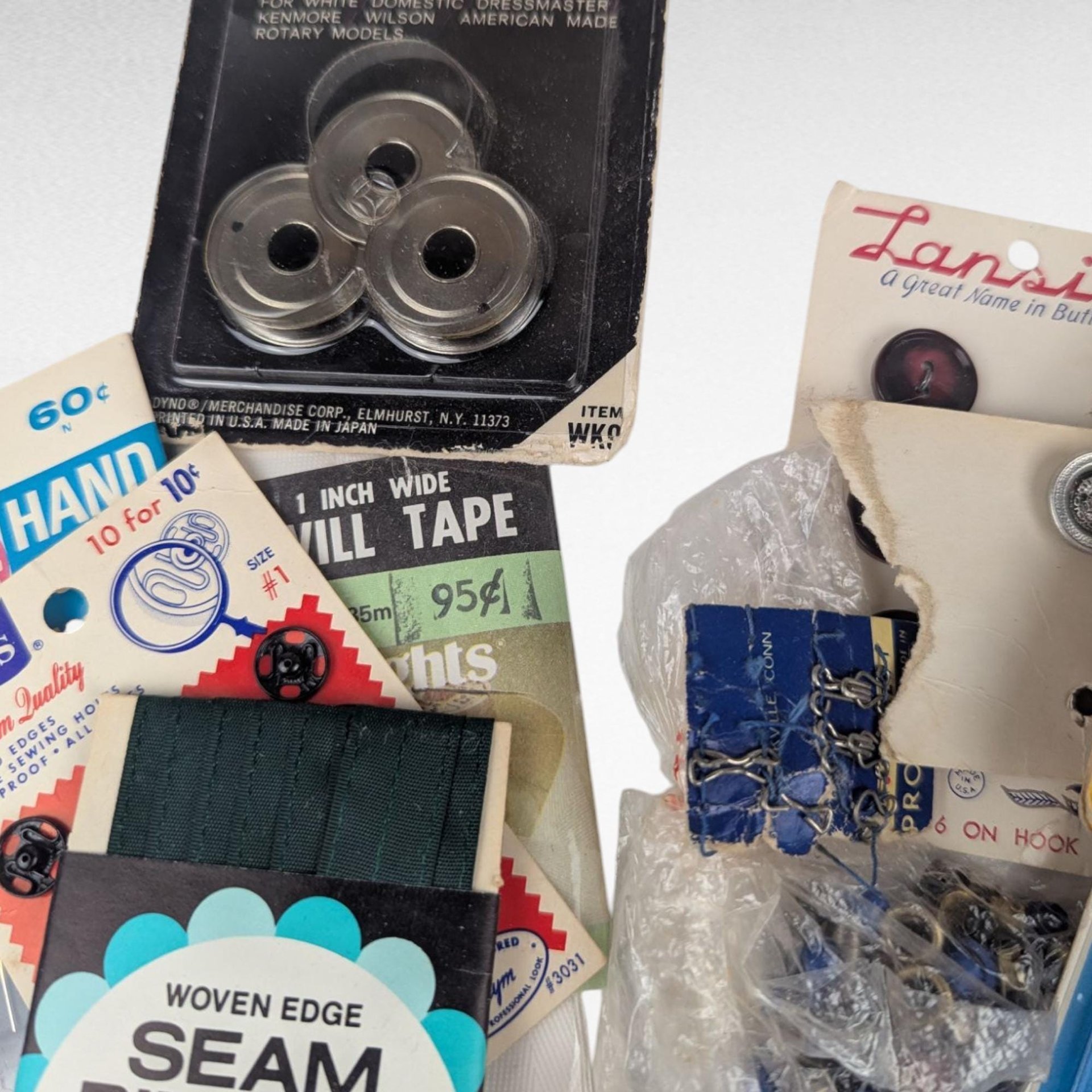 Vintage Sewing Supplies Lot Drawer Find Dritz Notions Needles Zippers Buttons Craft Supplies Gift for Sewers