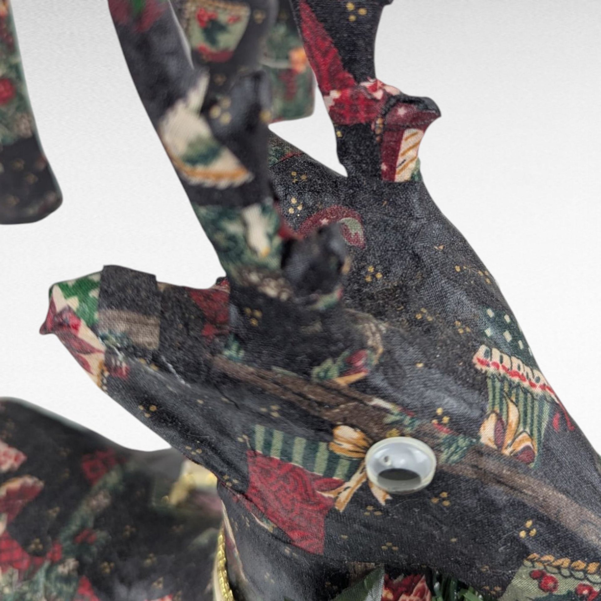 Vintage Paper Mache Reindeer Pair Holiday Figurines Christmas Mantel Decor Gift for Collector
