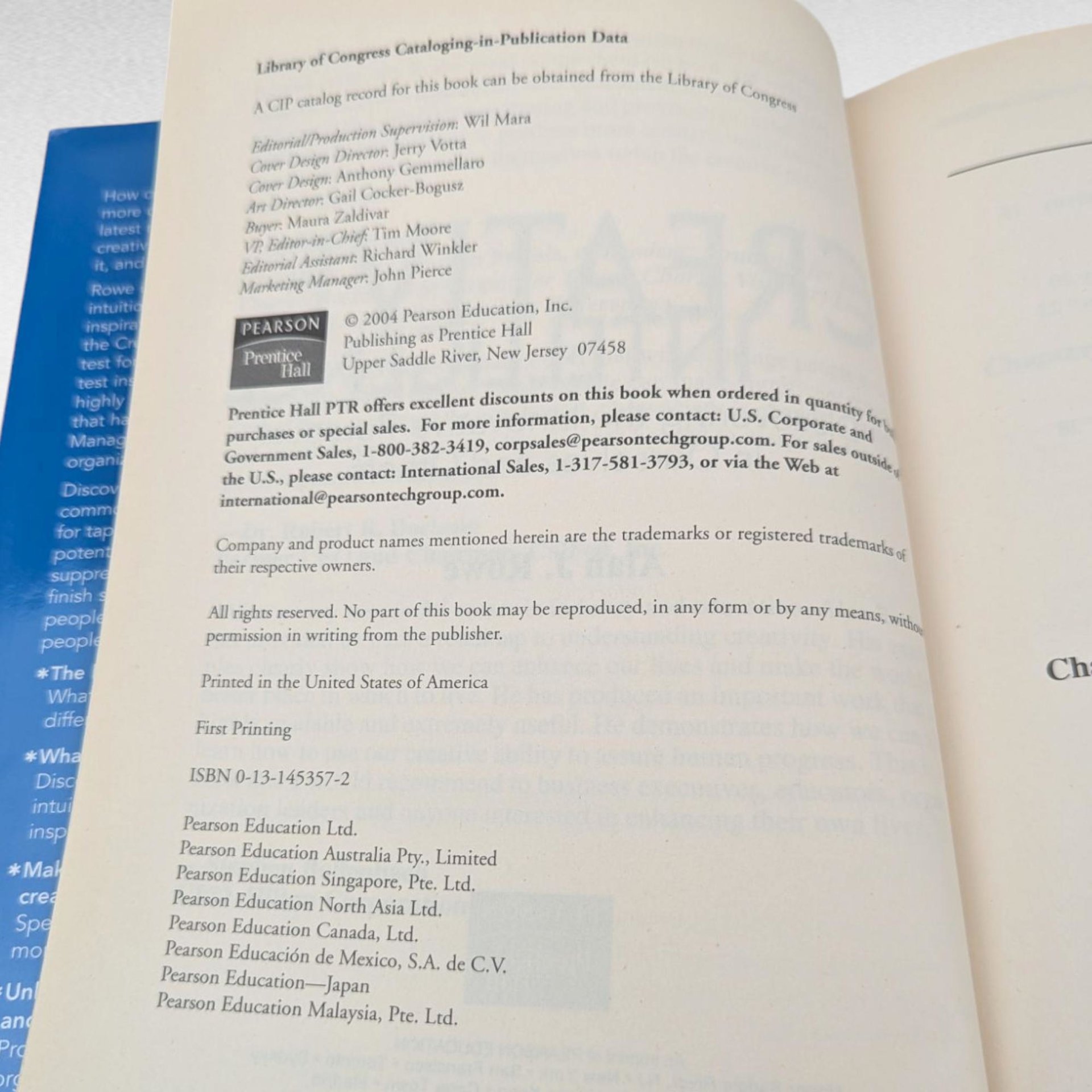 2004 Creative Intelligence Book, Alan J. Rowe Hardcover, Innovation Potential, Leadership Development, Business Strategy Gift