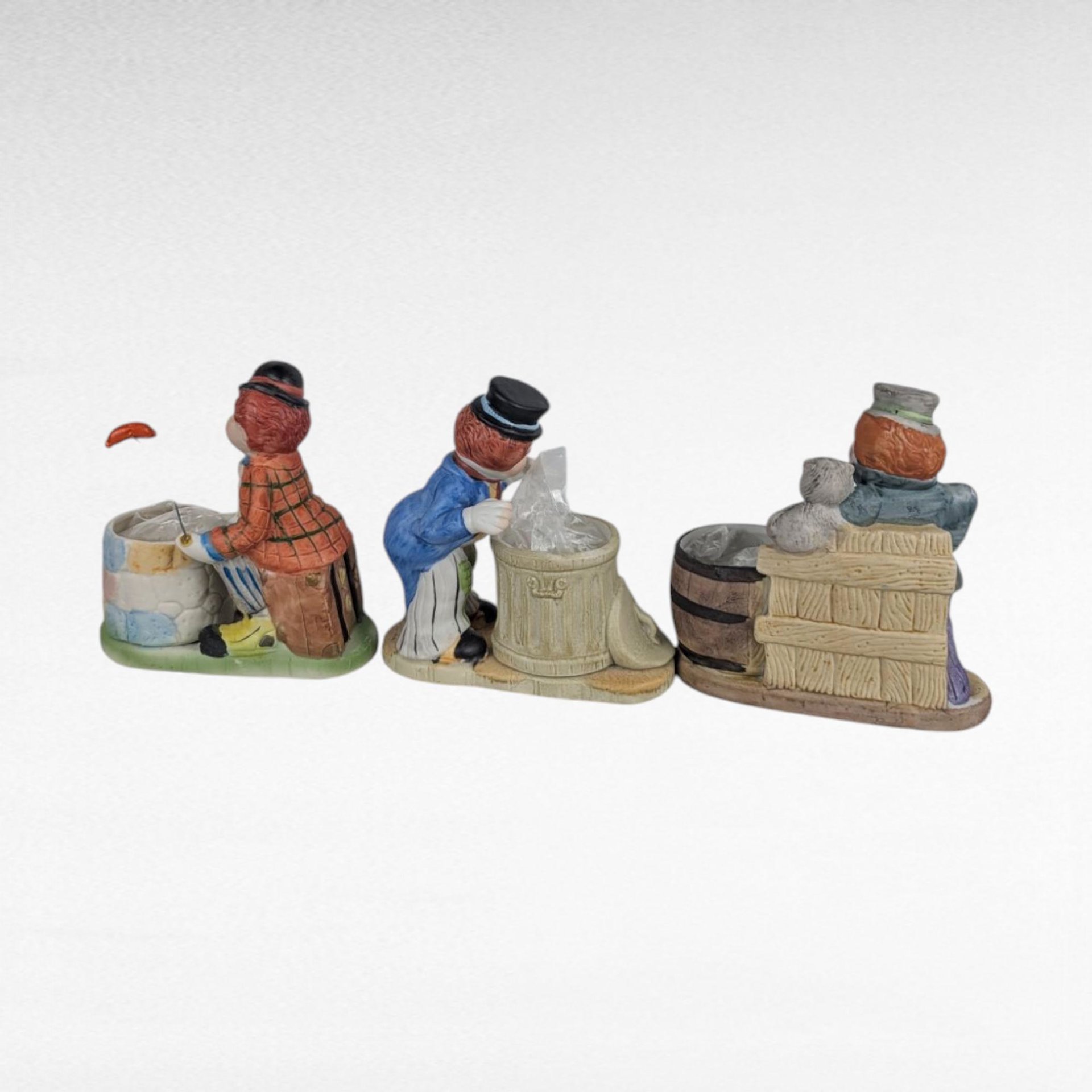 Vintage Hobo Luvkins Candle Holder Set, Ceramic Figurines, Whimsical Hobo Art, Collectible Candle Holders, Unique Home Decor, Set of 6
