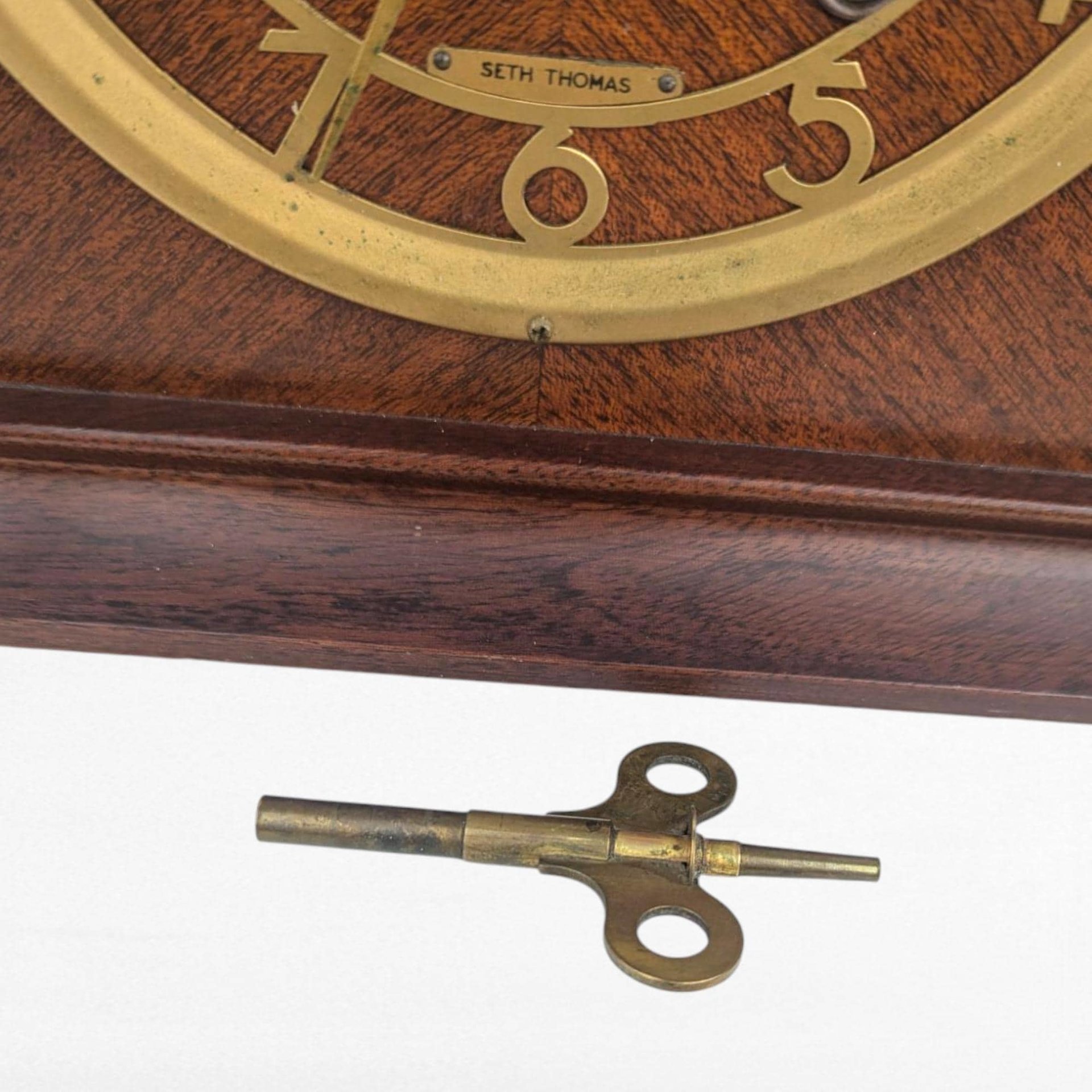 Vintage Seth Thomas Mantel Clock, Wood Case Console Clock, Untested Vintage Clock with Key, Home Decor
