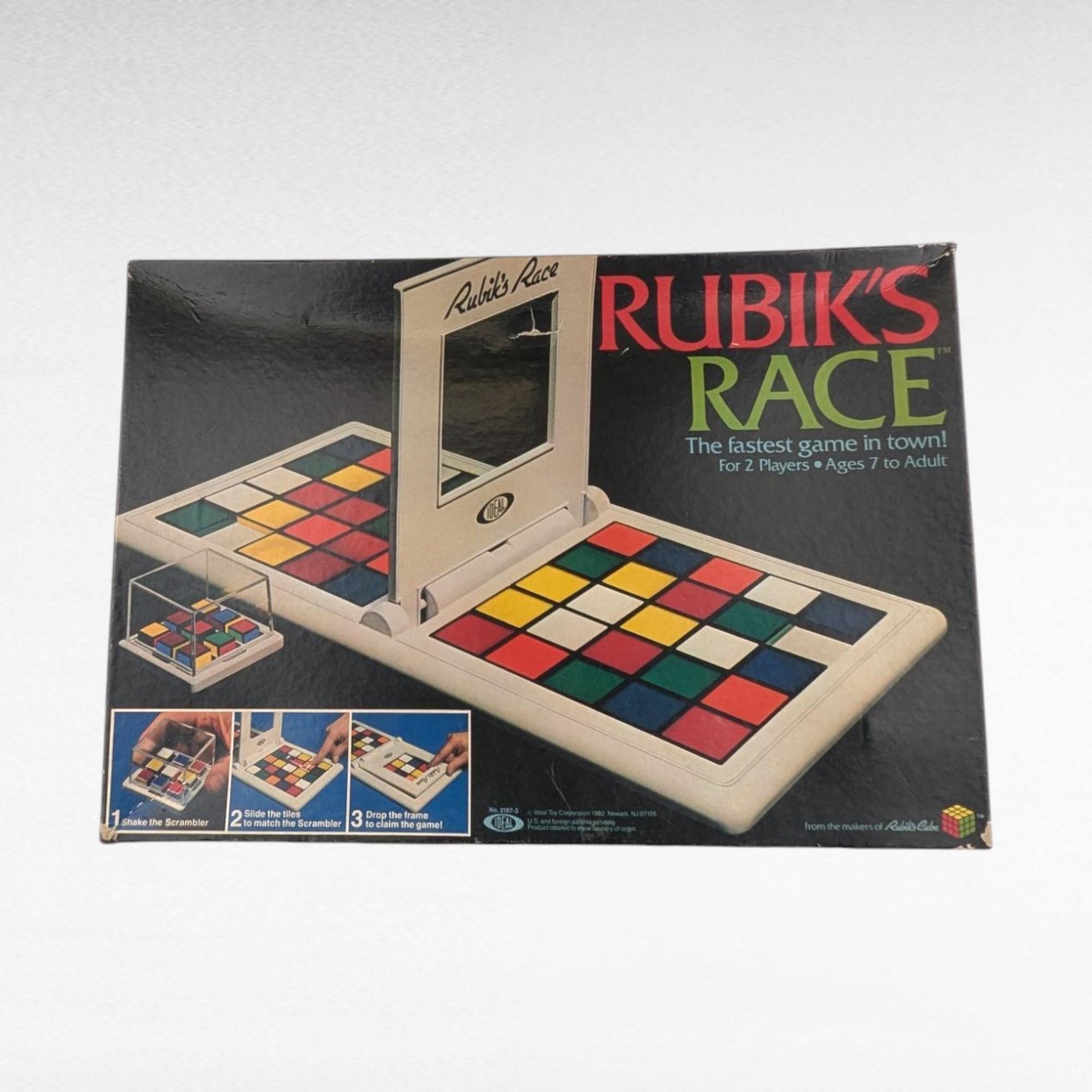 Vintage 1982 Ideal Rubik's Race Game, Complete Fast-Paced 2-Player Puzzle Challenge, All Pieces