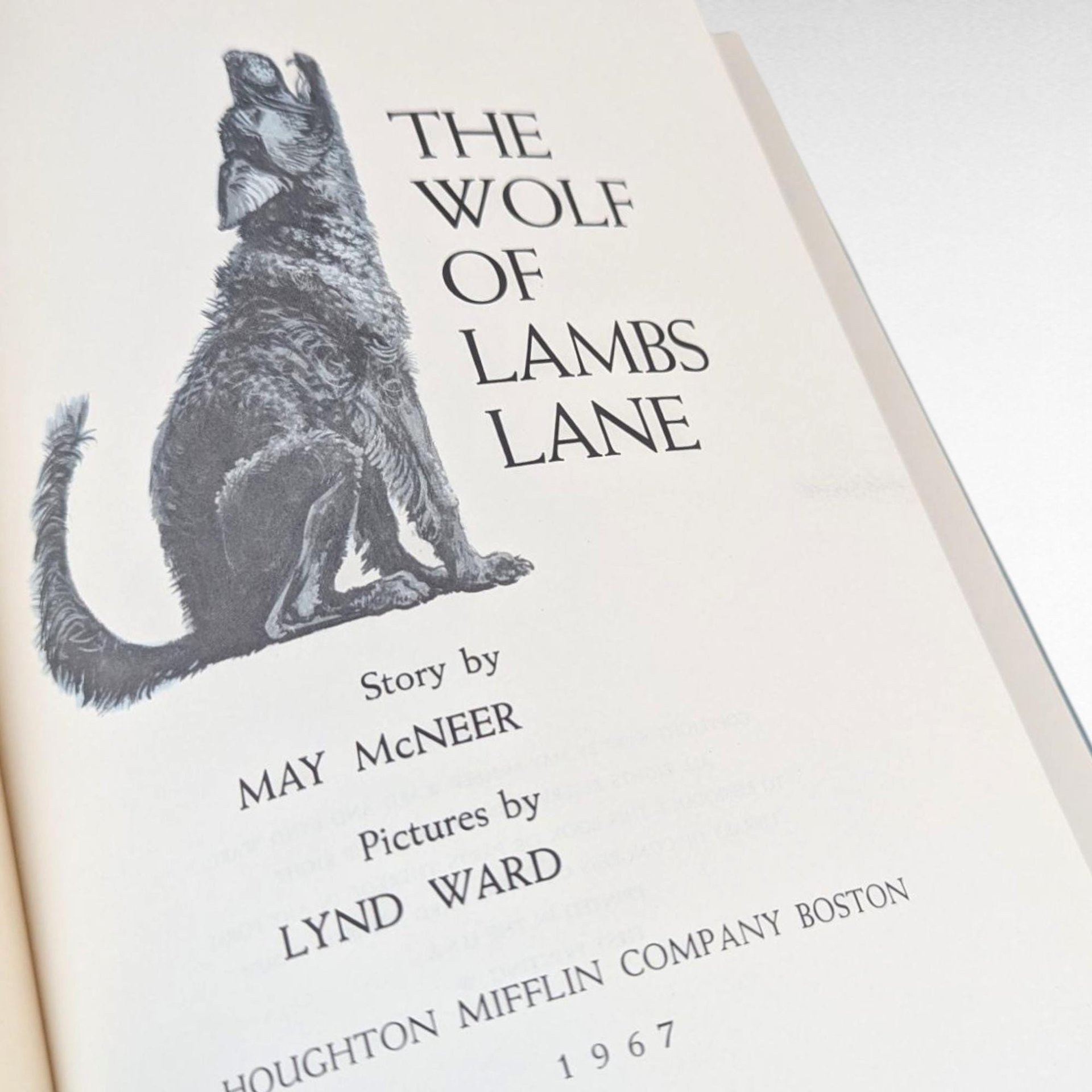 1967 The Wolf of Lambs Lane by Mary McNeer, Lynd Ward Illustrations, Vintage Hardcover Children's Book