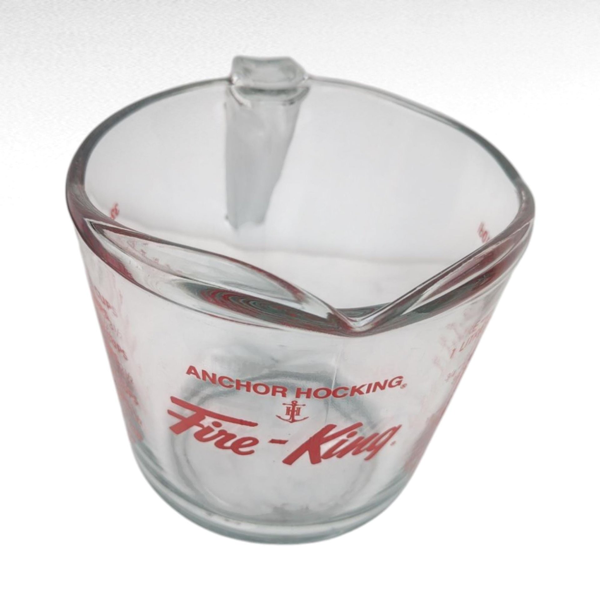 Vintage Anchor Hocking Glass Measuring Cup, 32oz 4 Cup 1 Litre, Red Markings, Kitchen Essential