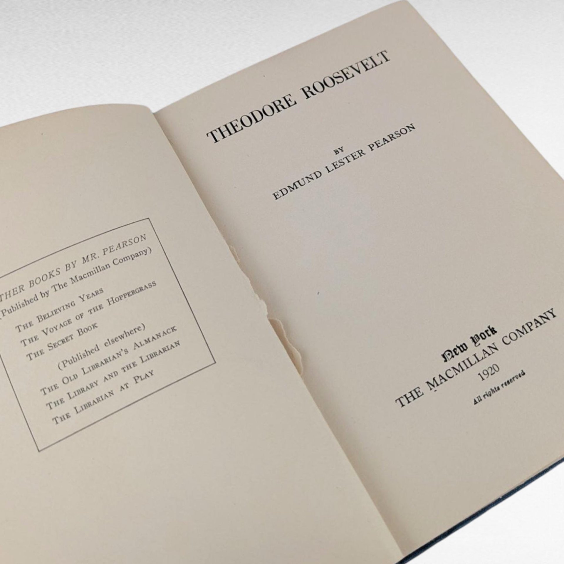 1920 Theodore Roosevelt Biography, Edmund Lester Pearson, Historical Book, Gift for History Buffs