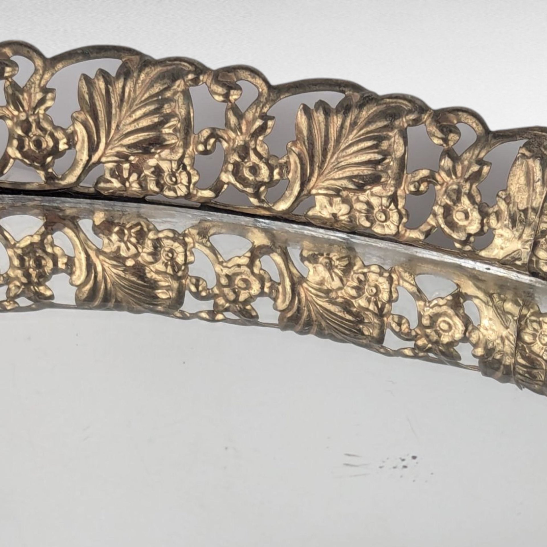 Vintage Oval Filigree Vanity Mirror Tray, Decorative Dresser Tray, Perfume Display, Gift for Her
