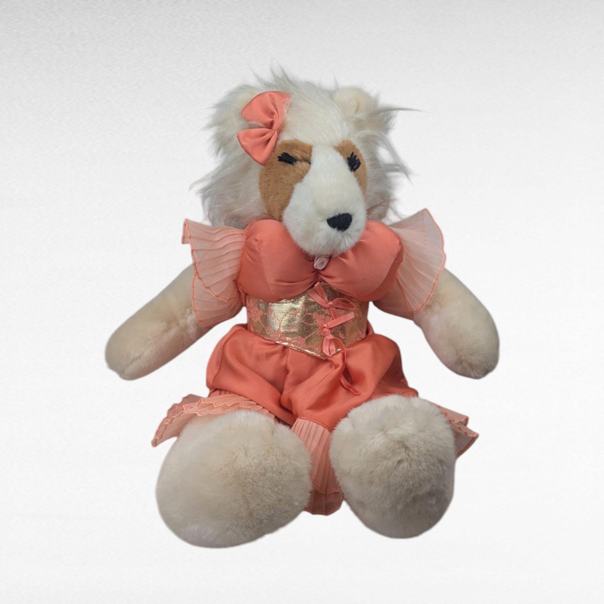 Vintage 1985 North American Bear Co VOP, Collie Parton, Plush Dog Doll, Very Outrageous Pets, 80s Celebrity Parody Collectible