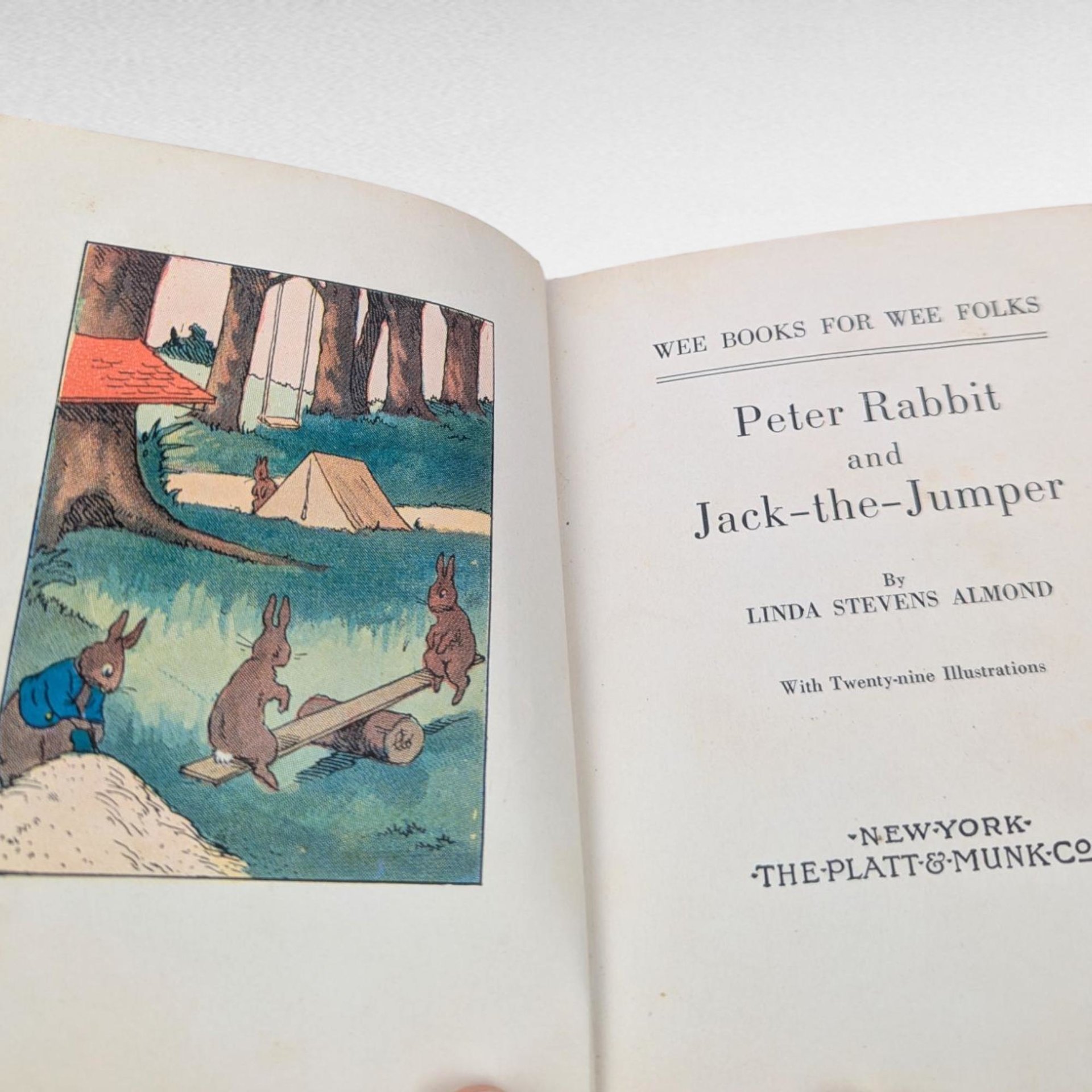 1935 Peter Rabbit Jack the Jumper, Linda Stevens Almond, Illustrated Vintage, Childrens Book, Hardcover