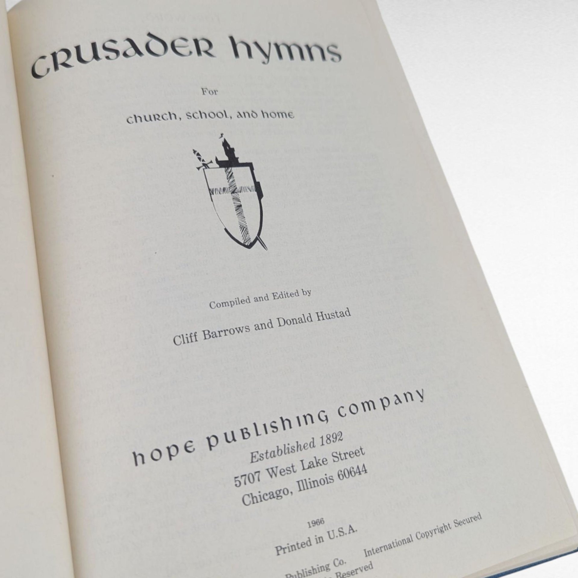 1966 Crusader Hymns Hardcover Book, Vintage Religious Hymnal, Christian Music Collection, Gift for Church Musician, Hymn Book