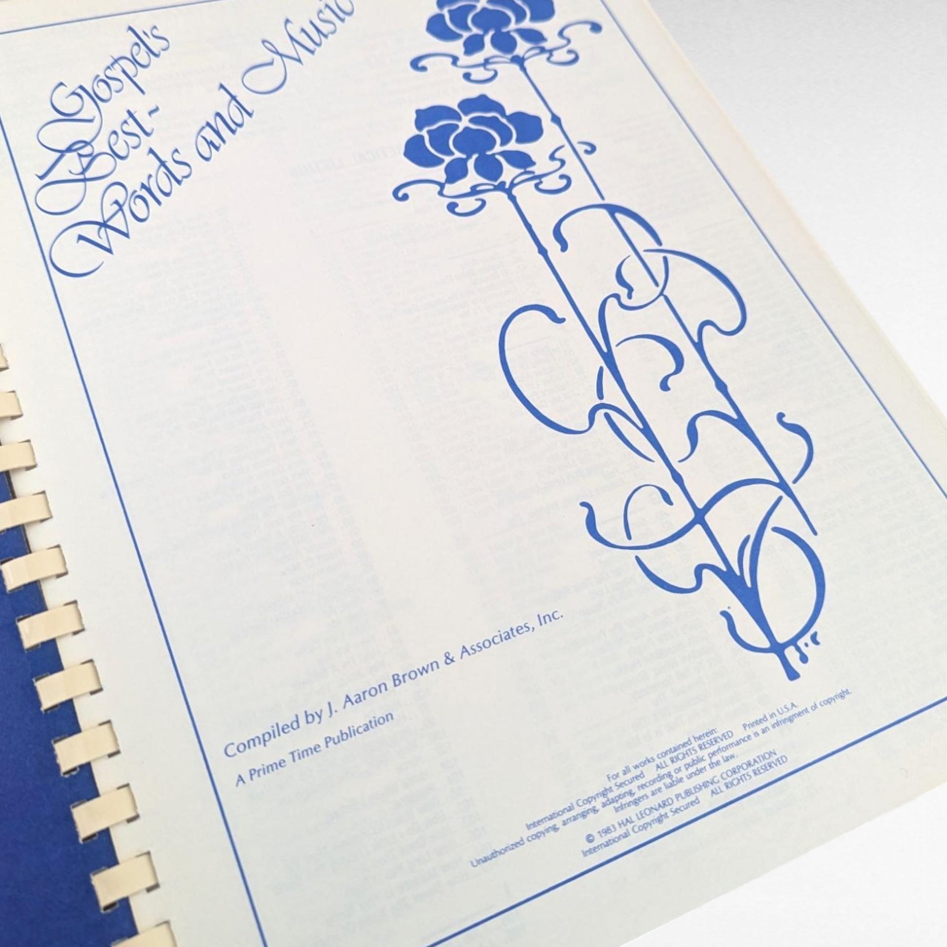 1983 Gospel Songbook, Vintage Christian Music, Over 500 Songs, Gift for Church Musician