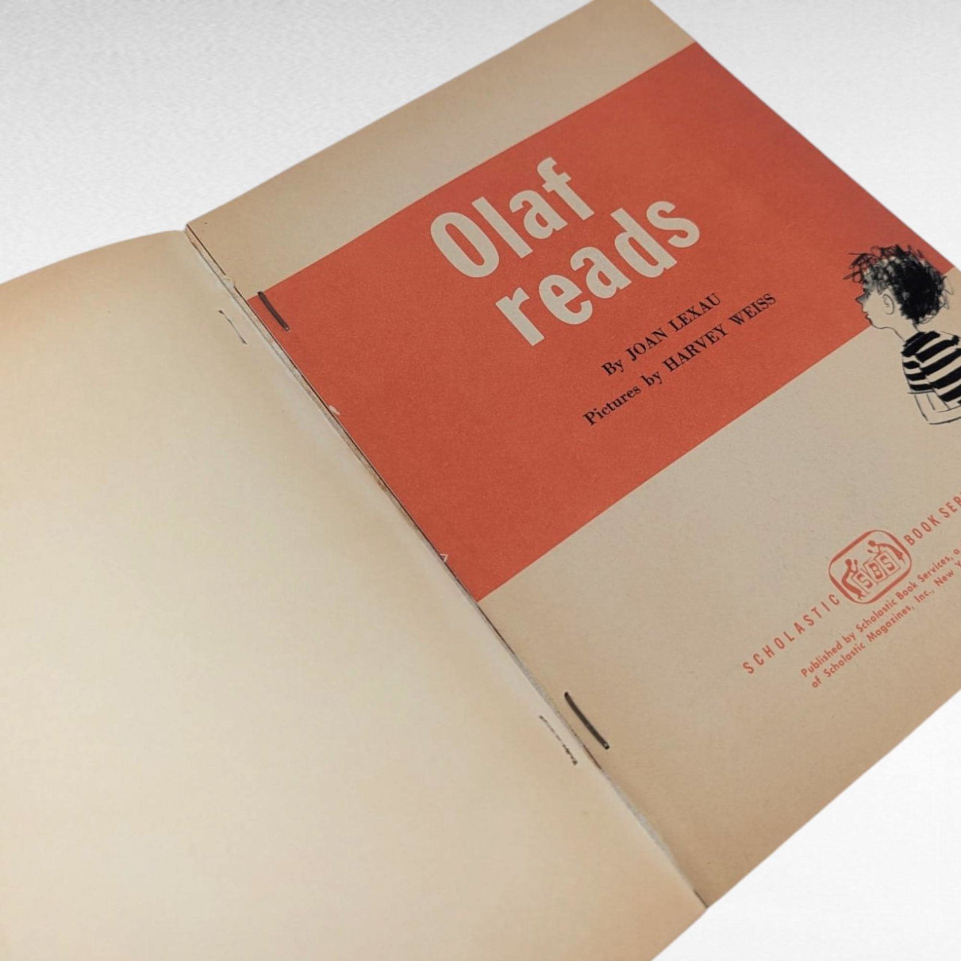 1961 Olaf Reads, Joan Lexau, Vintage Children's Book, Illustrated Softcover, Gift for Early Readers
