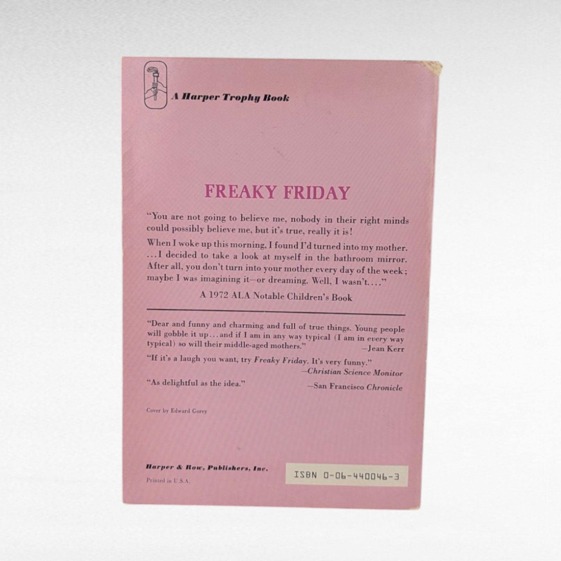 1973 Freaky Friday, Mary Rodgers, Vintage Softcover, Children's Book, Gift for Young Adults
