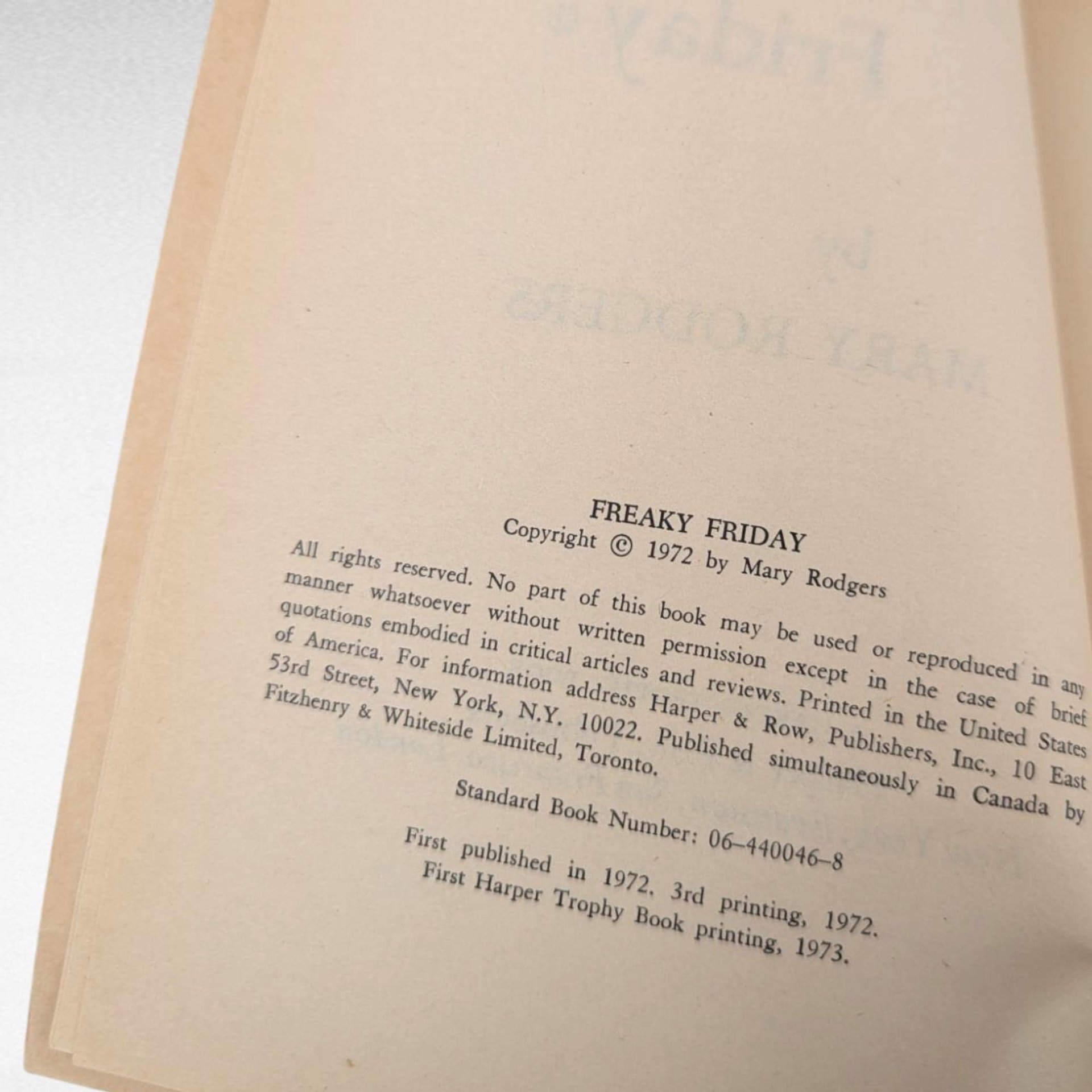 1973 Freaky Friday, Mary Rodgers, Vintage Softcover, Children's Book, Gift for Young Adults