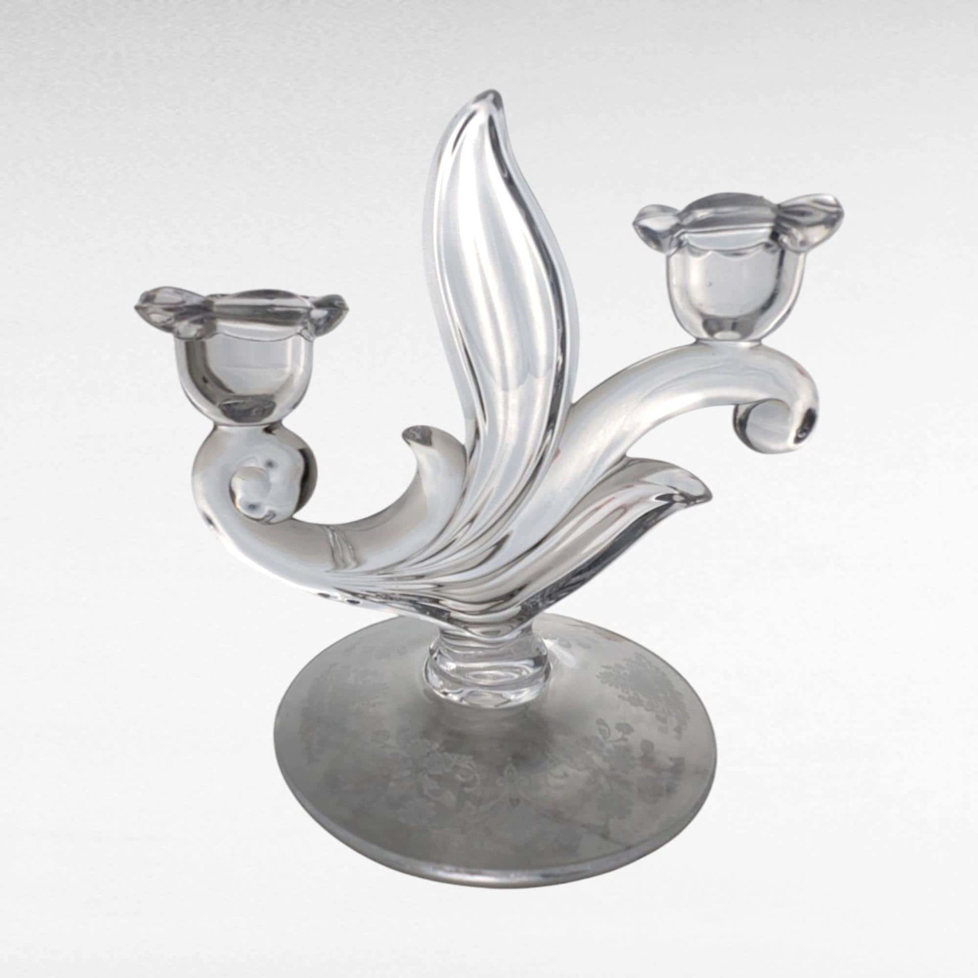 Vintage Duncan Miller First Love Double Candlesticks, Floral Decor, Elegant Table Lighting, Gift