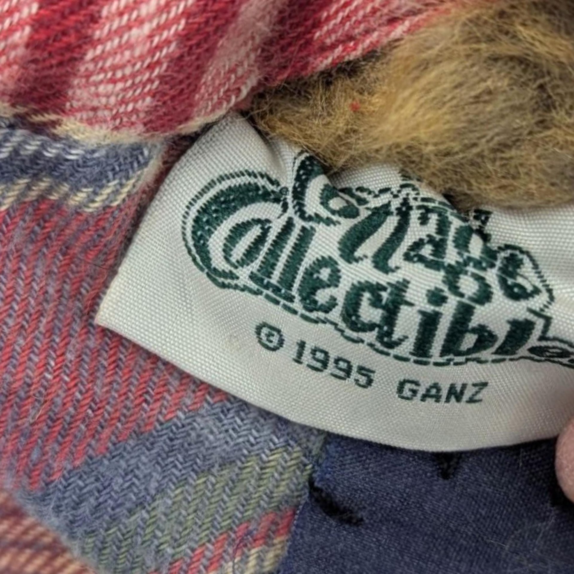 1995 Ganz Cottage Collectibles Bunny, Vintage Plush Rabbit Toy, Farmhouse Style Decor, Collectible Stuffed Animal
