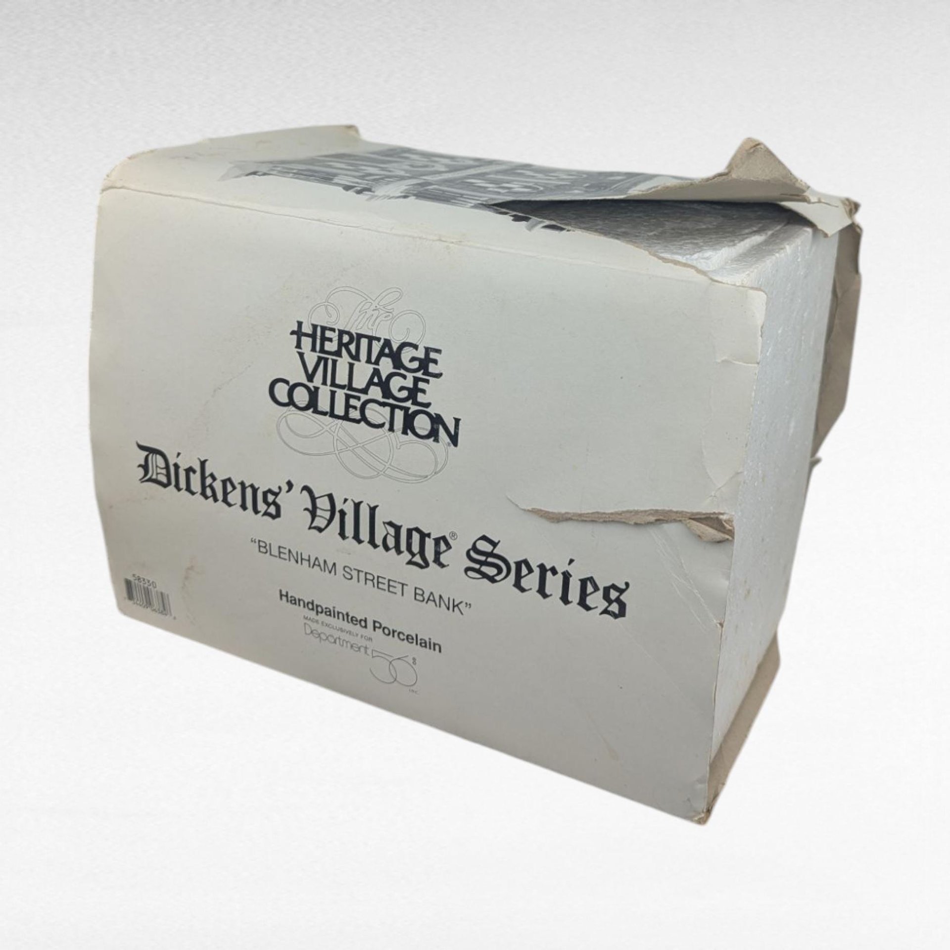 Dept 56 Blenham Street Bank, 1995 Dickens Village Christmas, Light Up House Building, D56, Collectible with Light Cord & Box