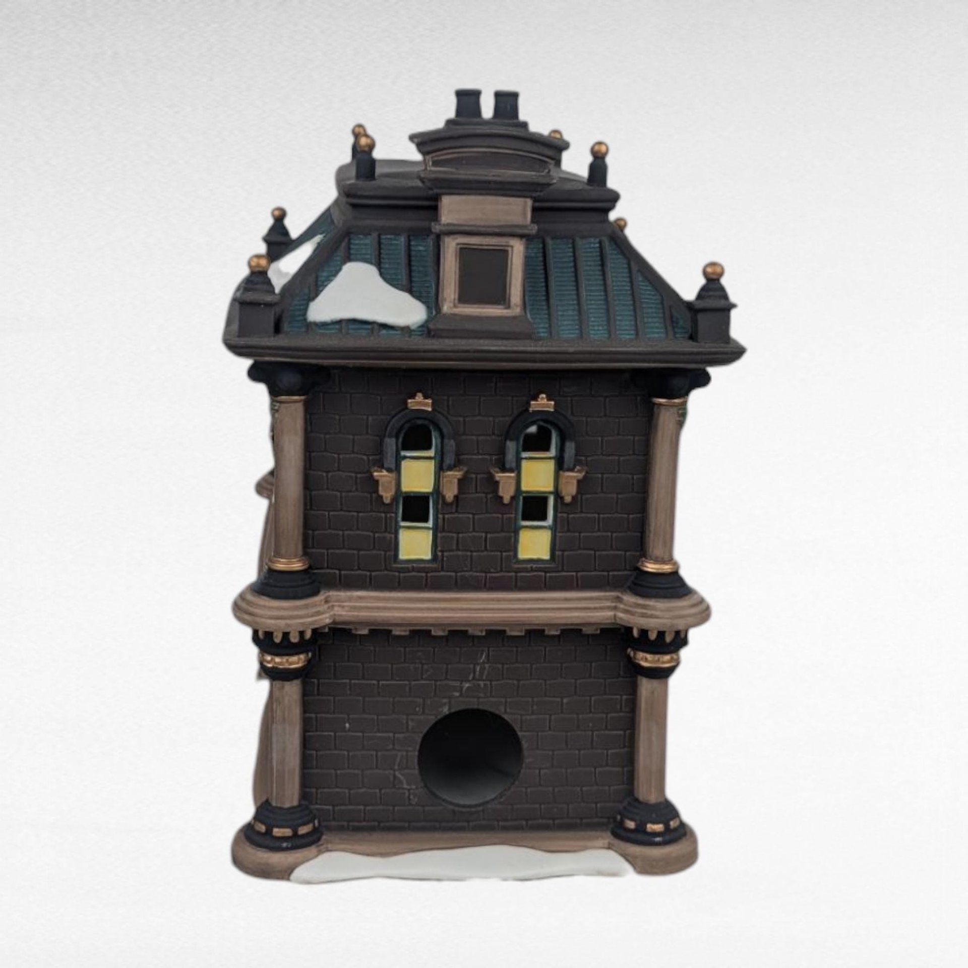 Dept 56 Blenham Street Bank, 1995 Dickens Village Christmas, Light Up House Building, D56, Collectible with Light Cord & Box