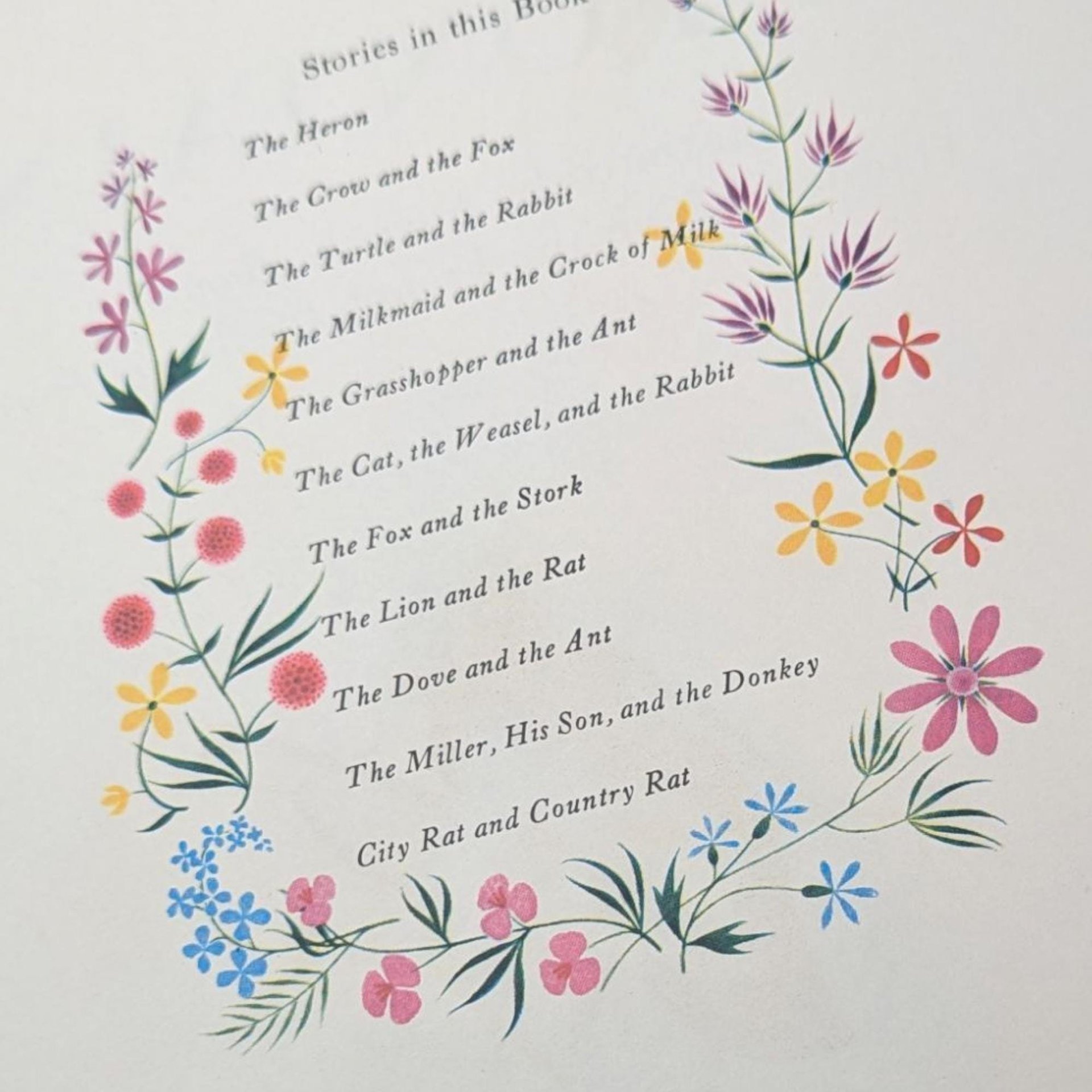 1957 La Fontaine Fables, Illustrated Hardcover Book, Vintage Children's Stories, Gift for Book Lovers