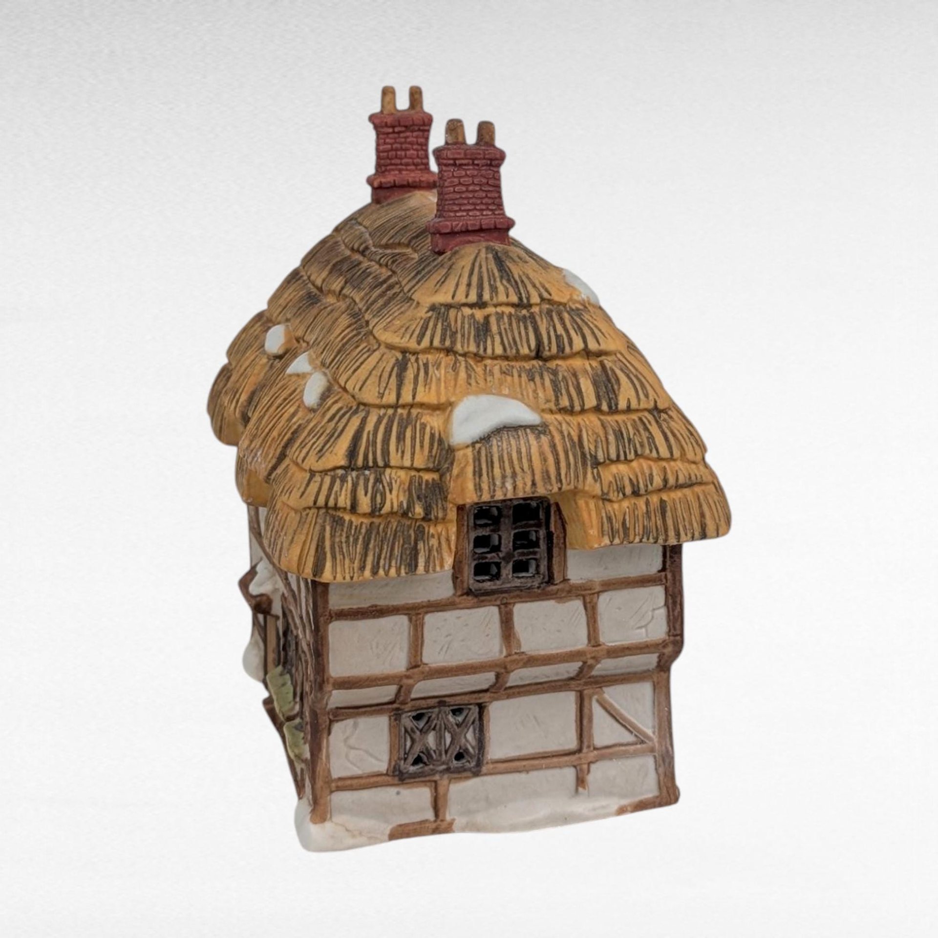 Vintage 1985 Dept 56 Dickens Village Thatched Roof Cottage Lighted House With Box & Cord, D56 Christmas Collectible English Decor