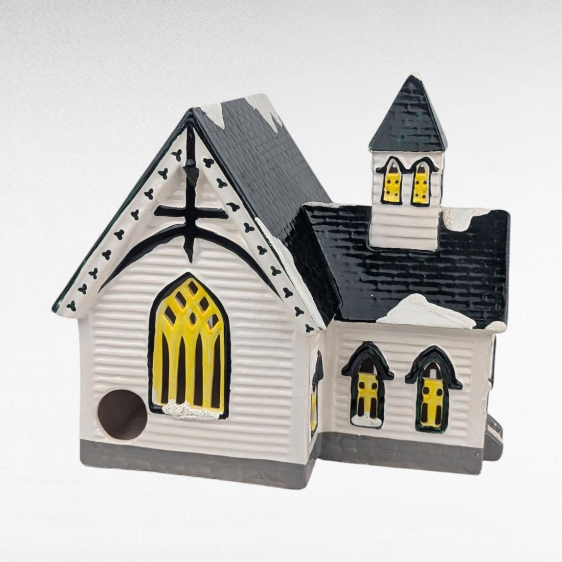 Vintage 1988 Dept 56 Snow Village Church of the Open Door Lighted Building With Box & Cord, D56 Christmas Collectible