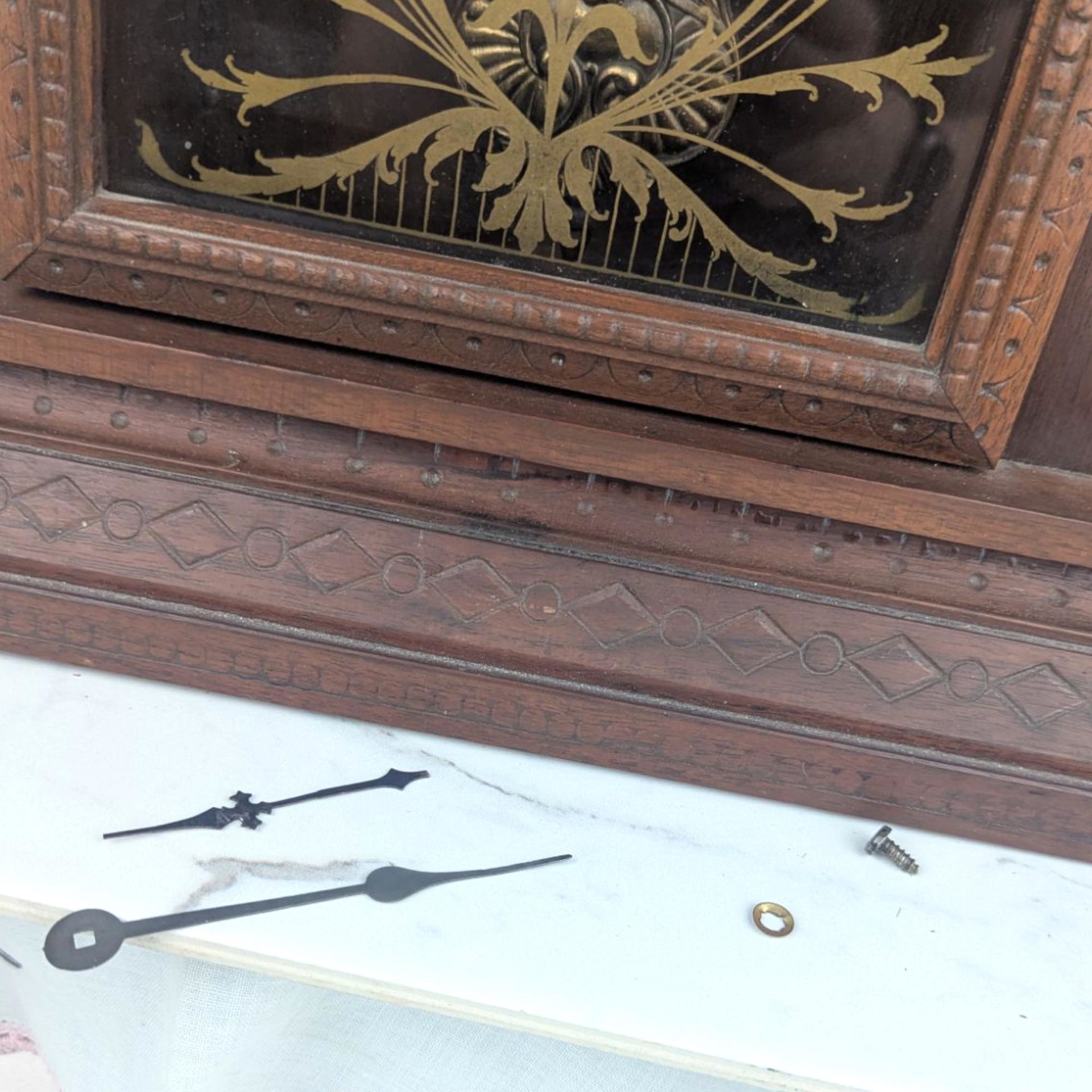 Antique Waterbury Tampa Gingerbread Clock, Non Working, For Parts or Repair, Victorian Wood Mantel Clock, Decorative Accent