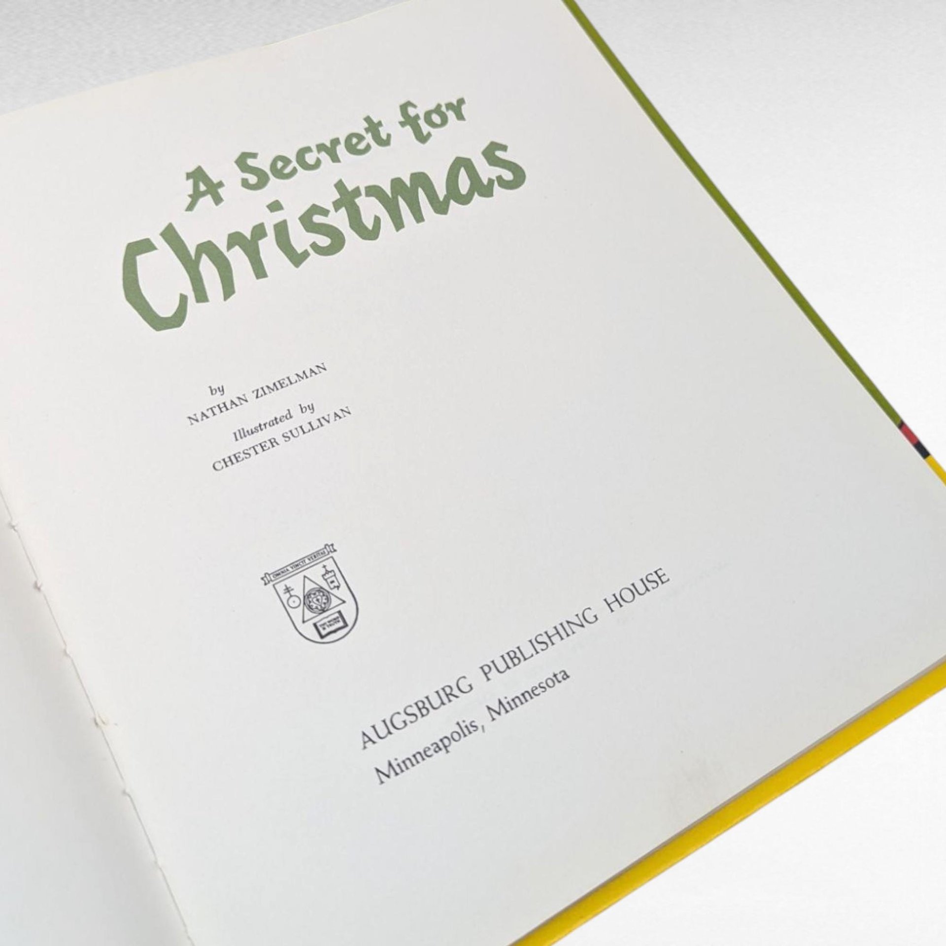 1964 "A Secret for Christmas" by Nathan Zimelman Hardcover - Vintage Children's Holiday Story Book - Mid-Century Kids Book