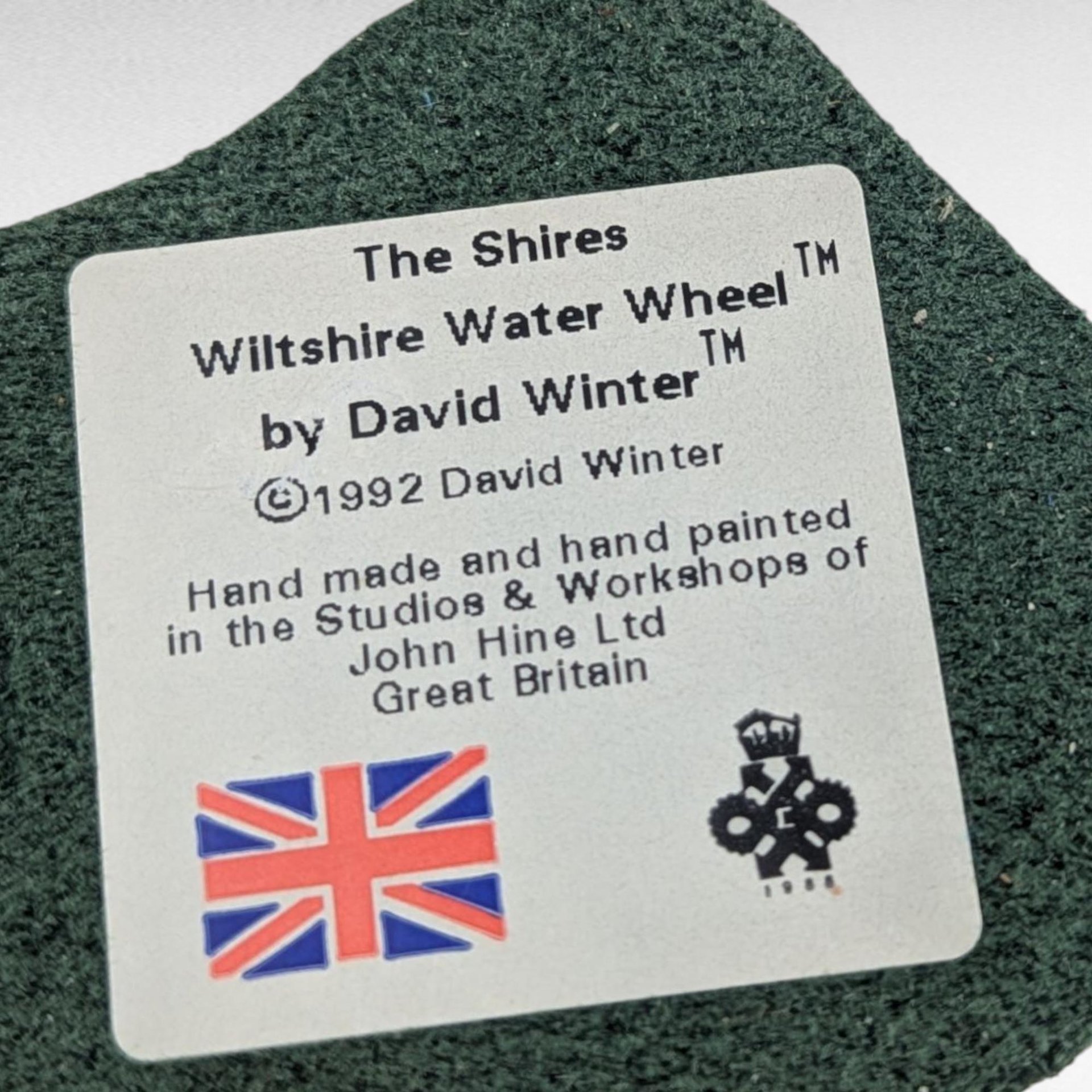 1992 David Winter "Wiltshire Waterwheel" The Shires Collection Village Figure - Miniature Cottage Collectible, No Box