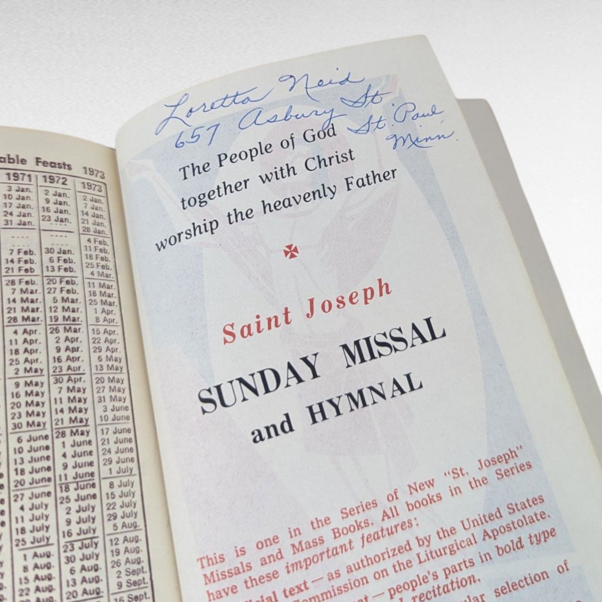 Vintage 1968 New Saint Joseph Sunday Missal Hymnal, Catholic Mass Book, English Liturgy, Vatican II Era