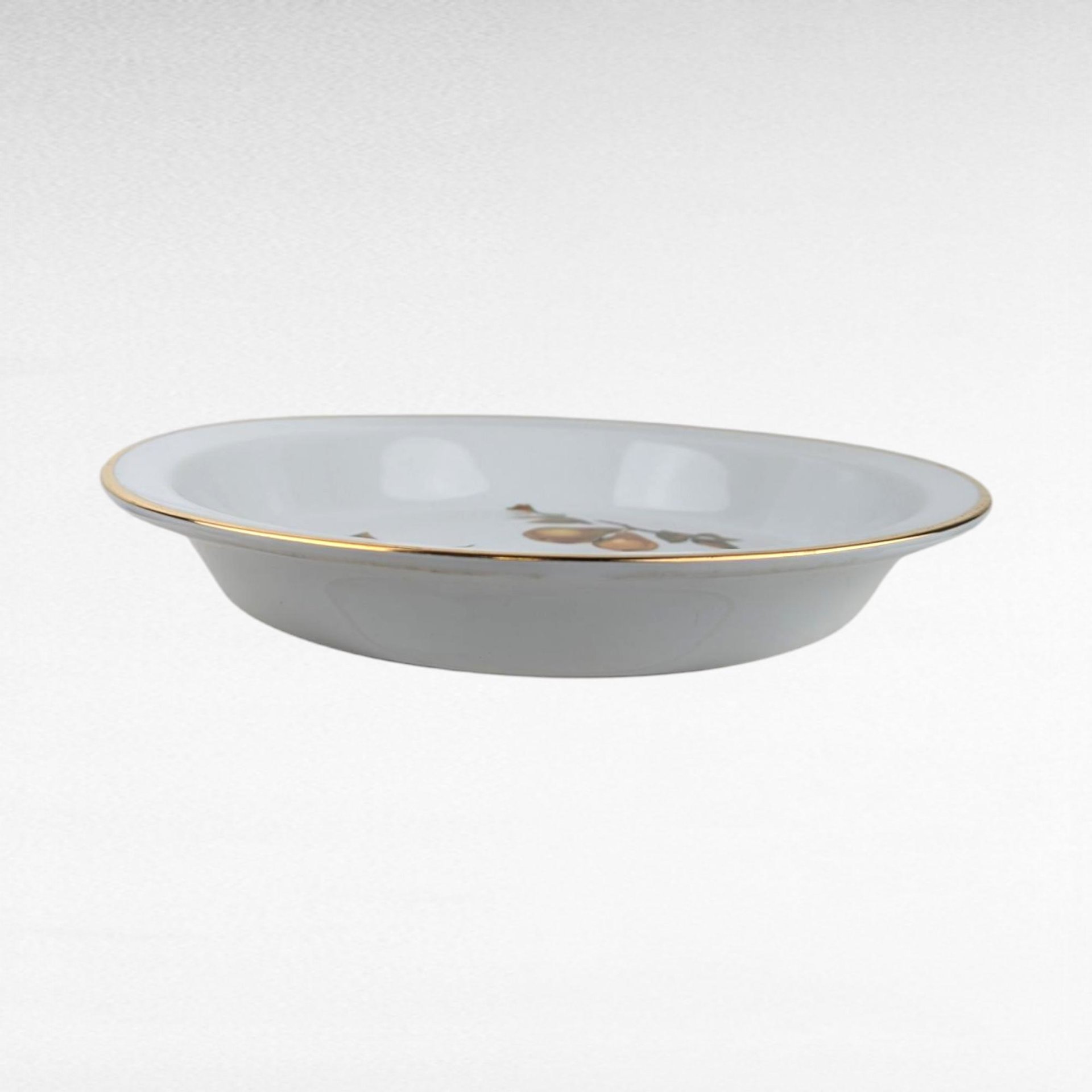 Vintage Royal Worcester Evesham Gold Pie Baker, 10.5 Inch Porcelain Quiche Dish, English China Oven to Table Bakeware