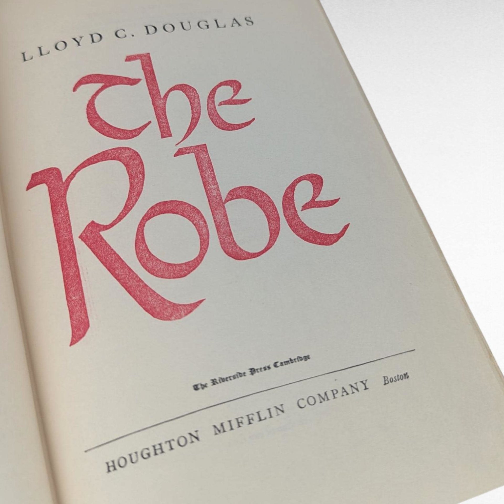 Vintage The Robe Lloyd C Douglas, Hardcover, Historical Christian Fiction, Bestseller