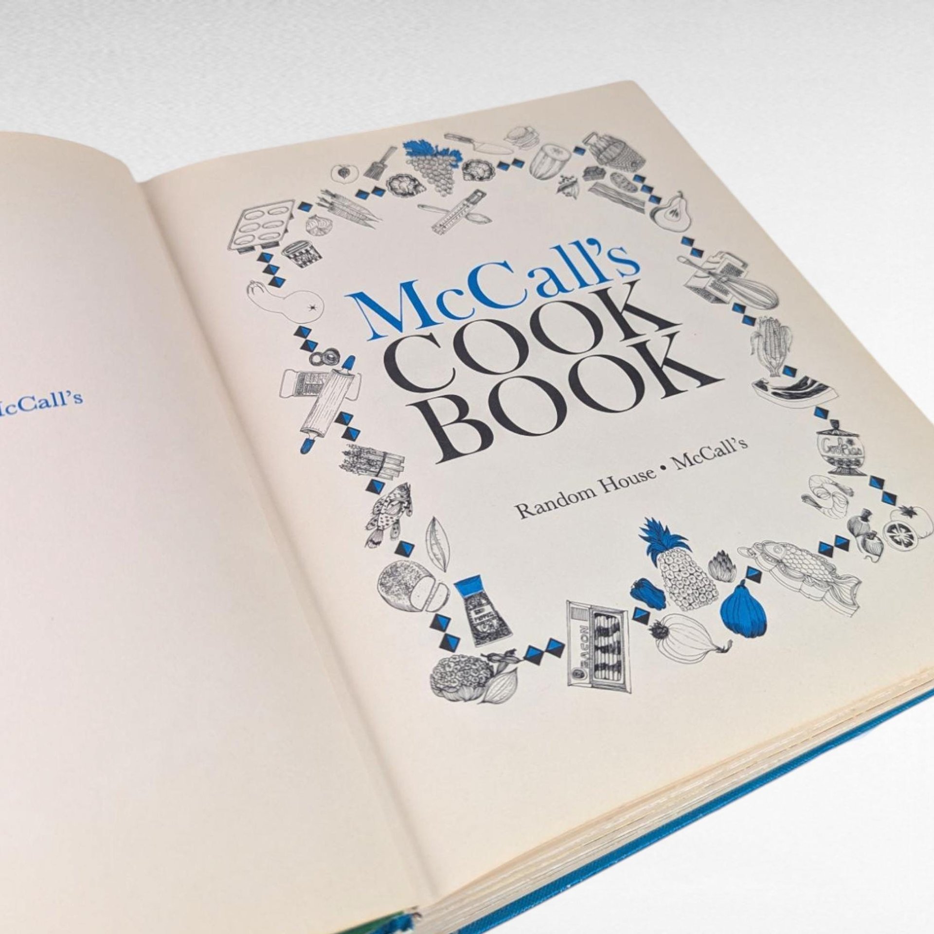 1963 McCall's Cook Book, Hardcover Blue Edition, Classic American Recipes, Step-by-Step Cooking Guide, Random House, Culinary Collectible