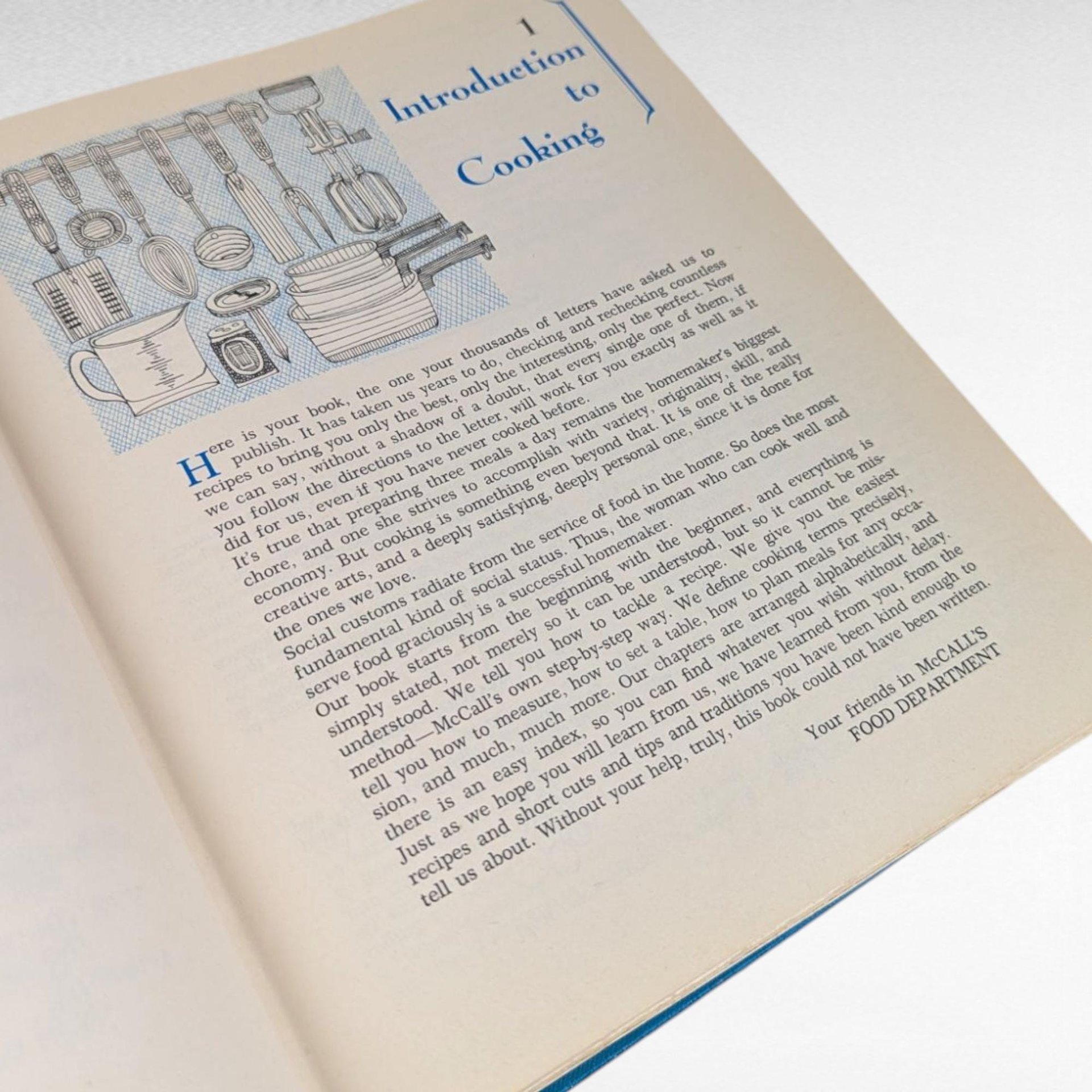 1963 McCall's Cook Book, Hardcover Blue Edition, Classic American Recipes, Step-by-Step Cooking Guide, Random House, Culinary Collectible