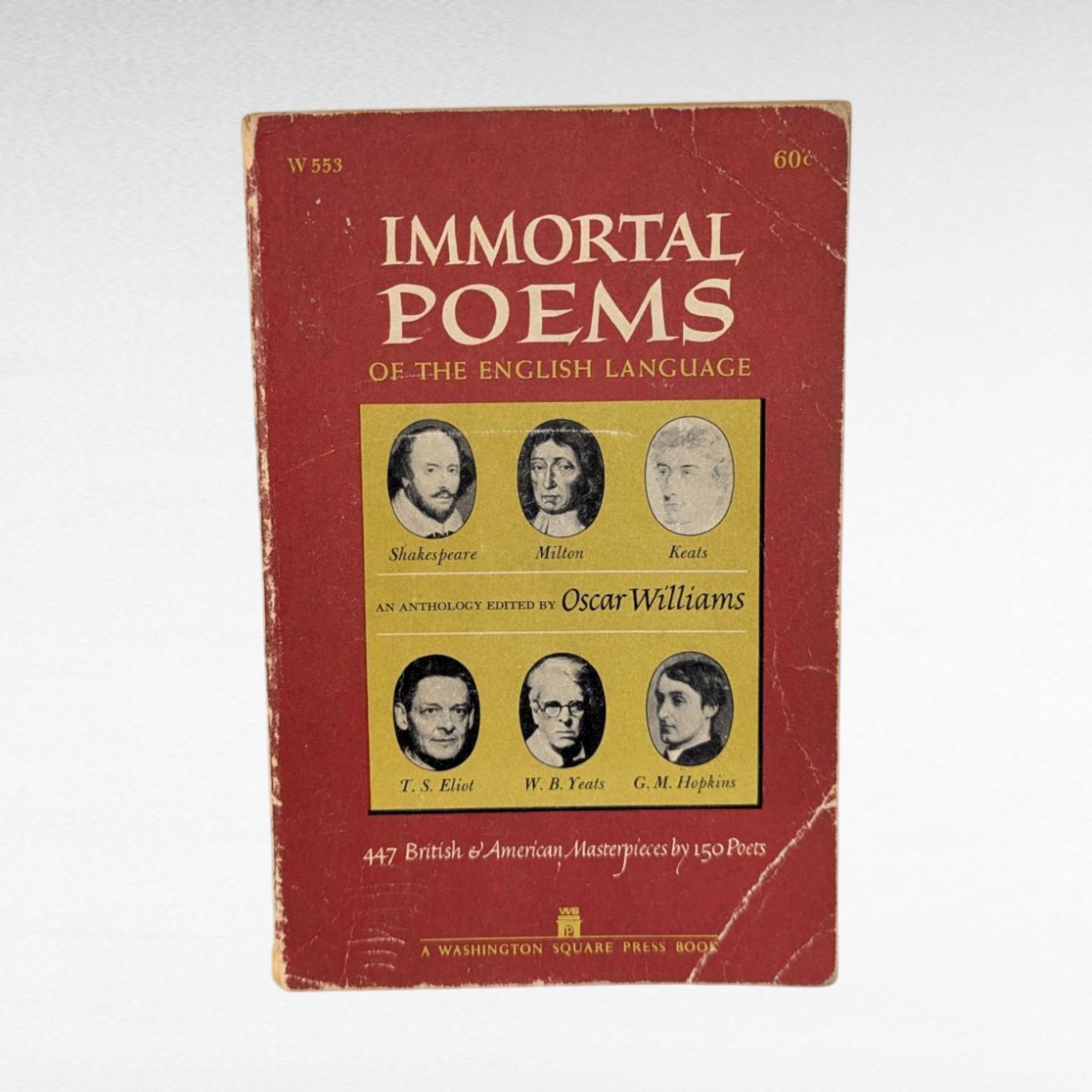 1958 Immortal Poems of the English Language, Vintage Softcover Book, Oscar Williams, Anthology, Poetry Collection, Classic Literature