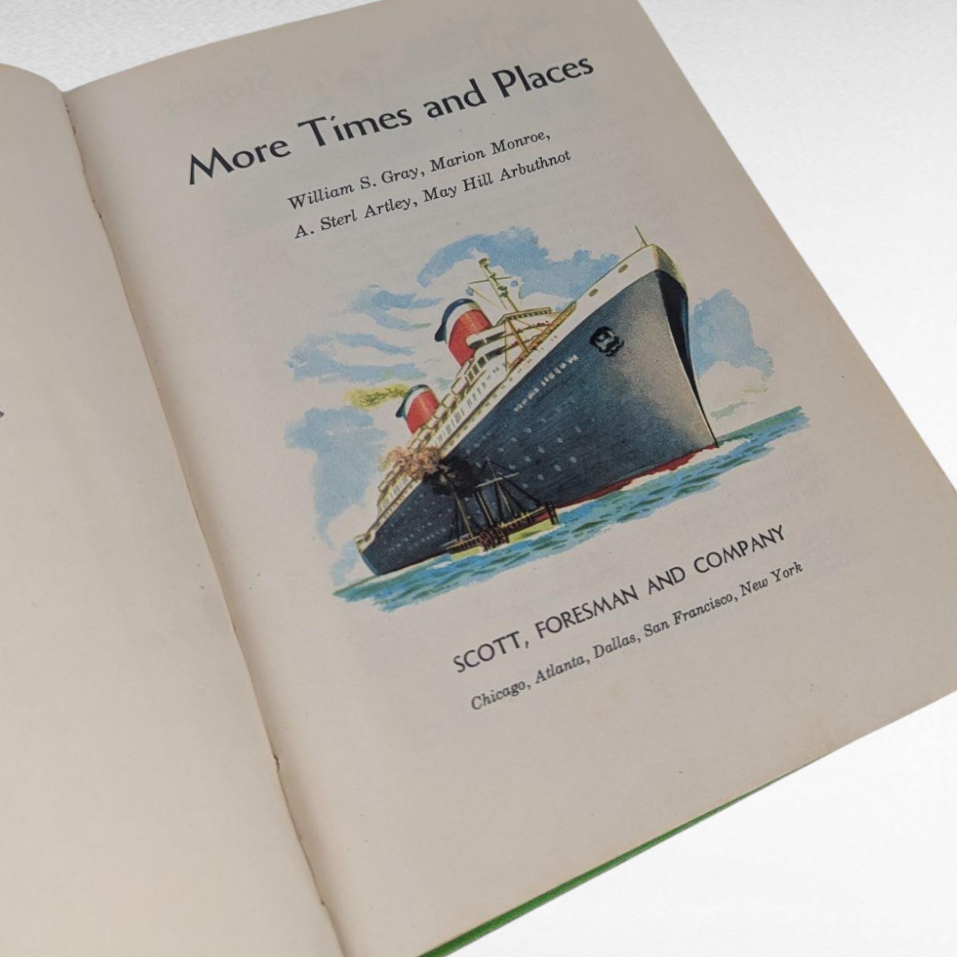 1955 More Times and Places, Vintage School Reader, William S Gray, New Basic Readers, Hardcover Book, Ex-Library