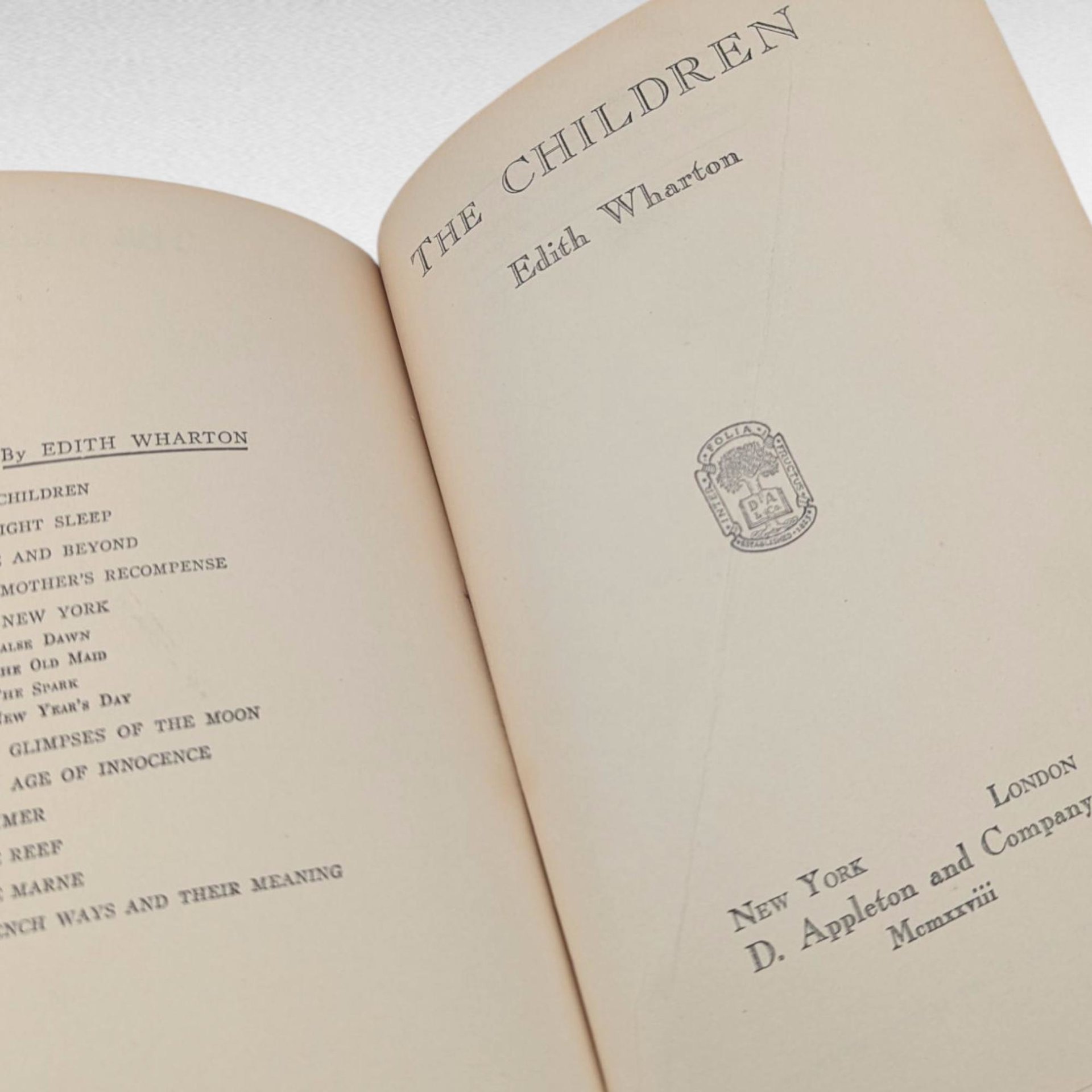 1928 The Children, Edith Wharton, First Printing, Hardcover Vintage Novel, Classic Literature