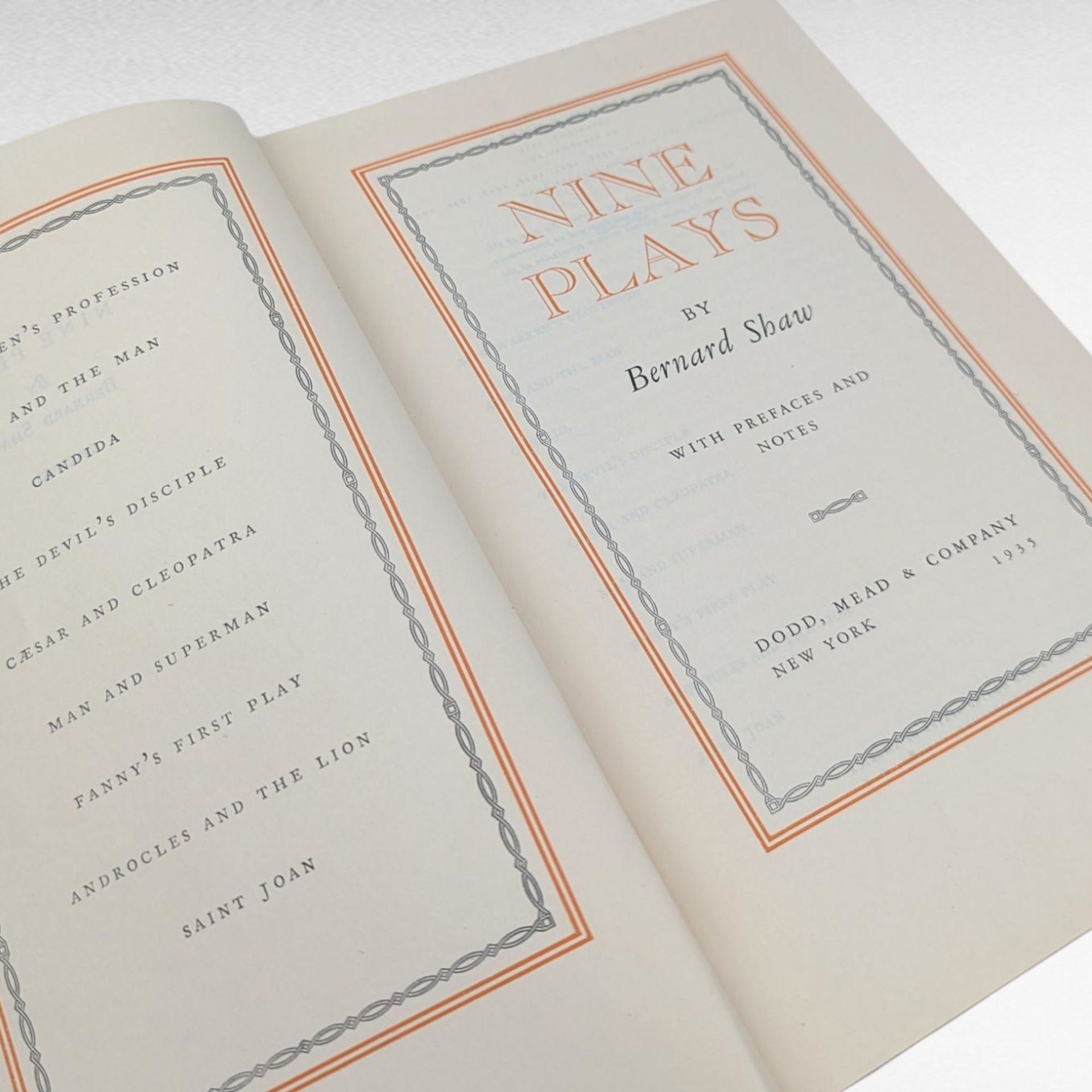 1931 Nine Plays, Bernard Shaw, Vintage Hardcover Book, Dodd Mead, Classic Theatre Collection