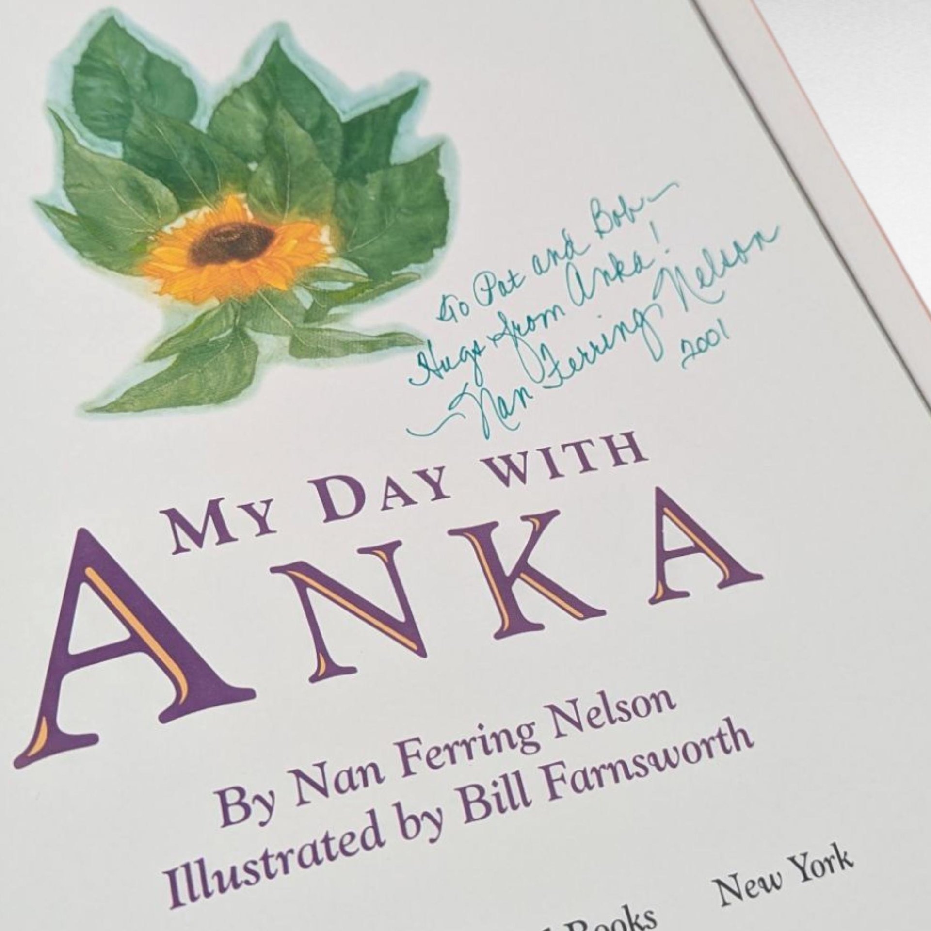 Signed 1996 My Day with Anka, Nan Ferring Nelson, Hardcover Childrens Book, Illustrated, Bill Farnsworth