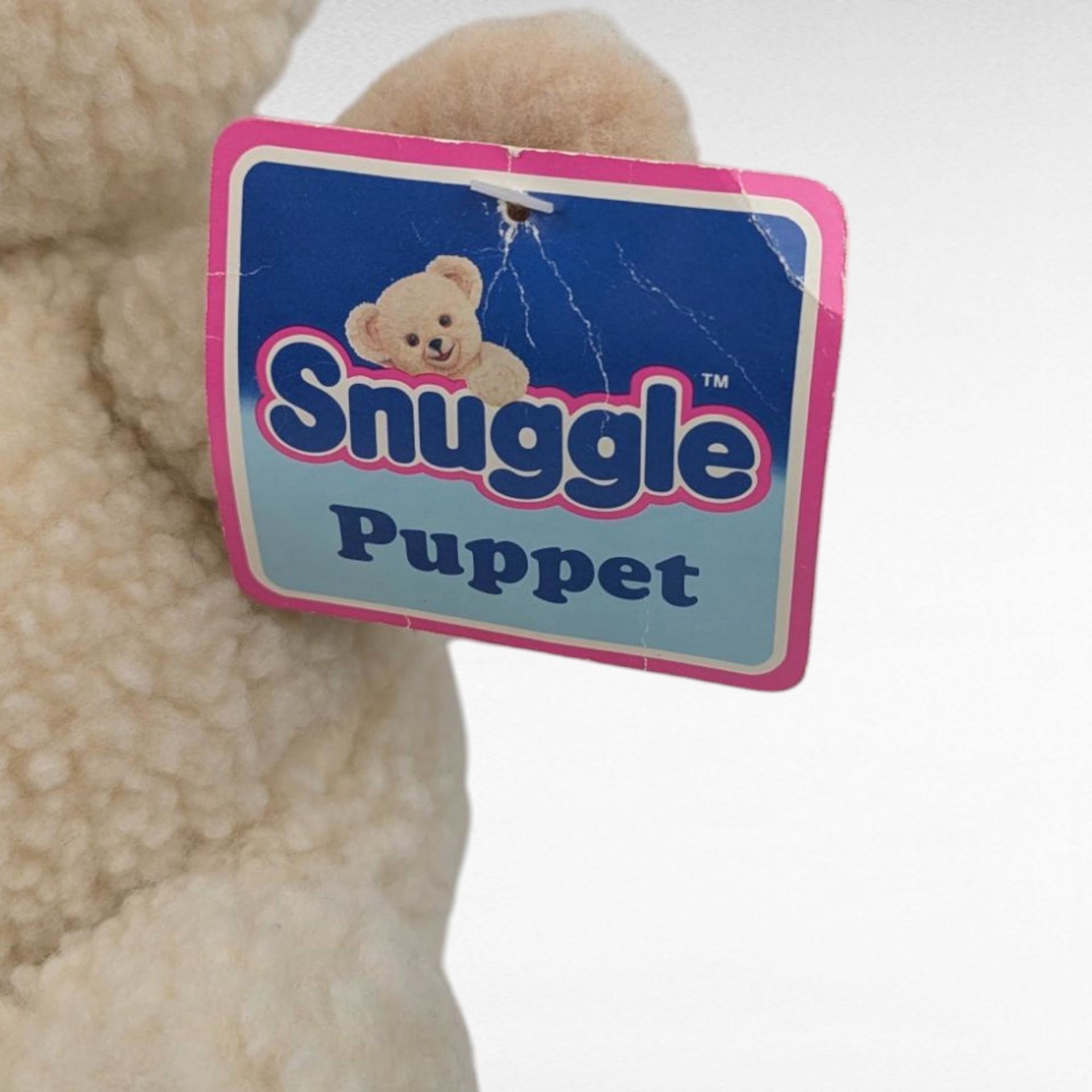 Vintage 1986 Snuggle Bear Puppet, Russ Berrie, Plush Toy With Tags, 10 Inch, 80s Advertising Collectible