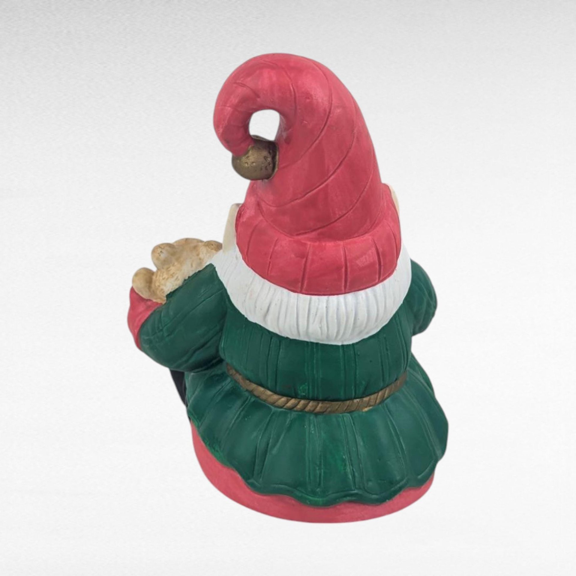 Vintage Ceramic Santa Elf Music Box Plays Here Comes Santa Claus, Christmas Figurine, Holiday Collectible, Xmas Musical Decor