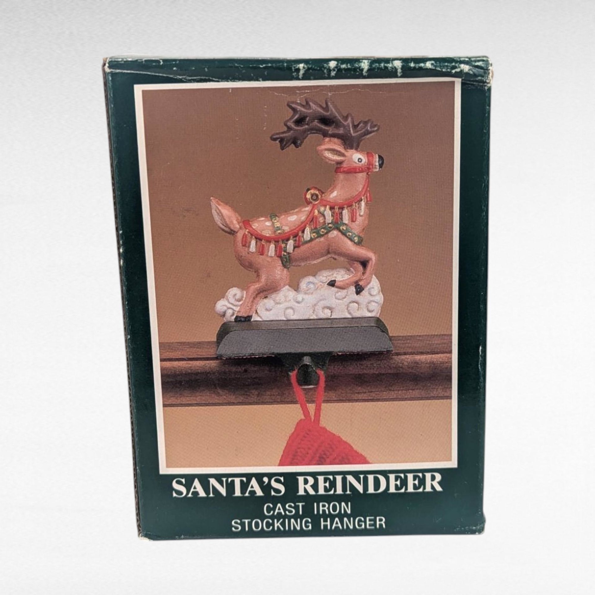 Vintage Midwest of Cannon Falls Cast Iron Reindeer Stocking Holder, Christmas Mantle Decor, Collectible Holiday Figurine Hanger