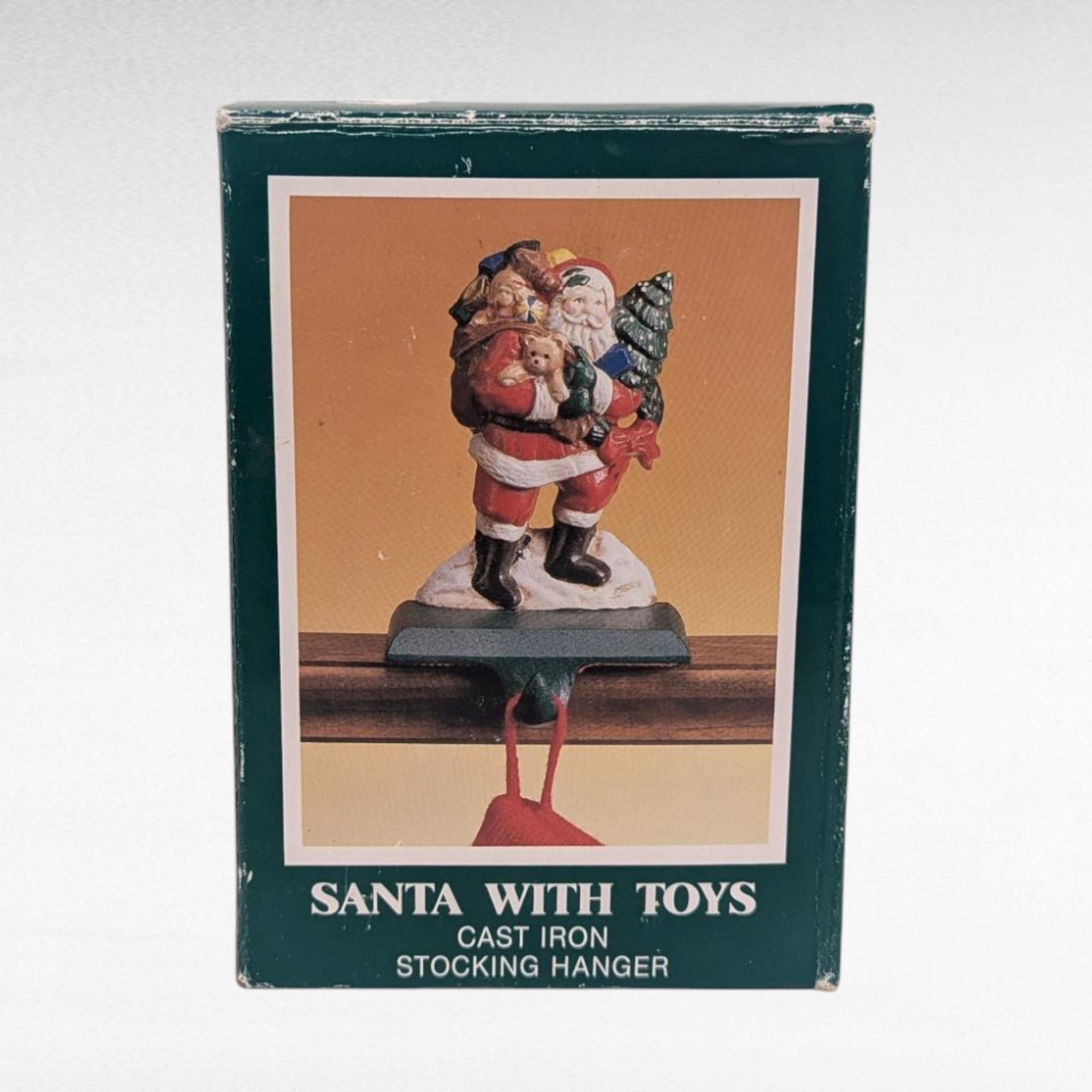 Vintage Midwest of Cannon Falls Cast Iron Santa Claus Stocking Holder, Christmas Mantle Decor, Collectible Figurine