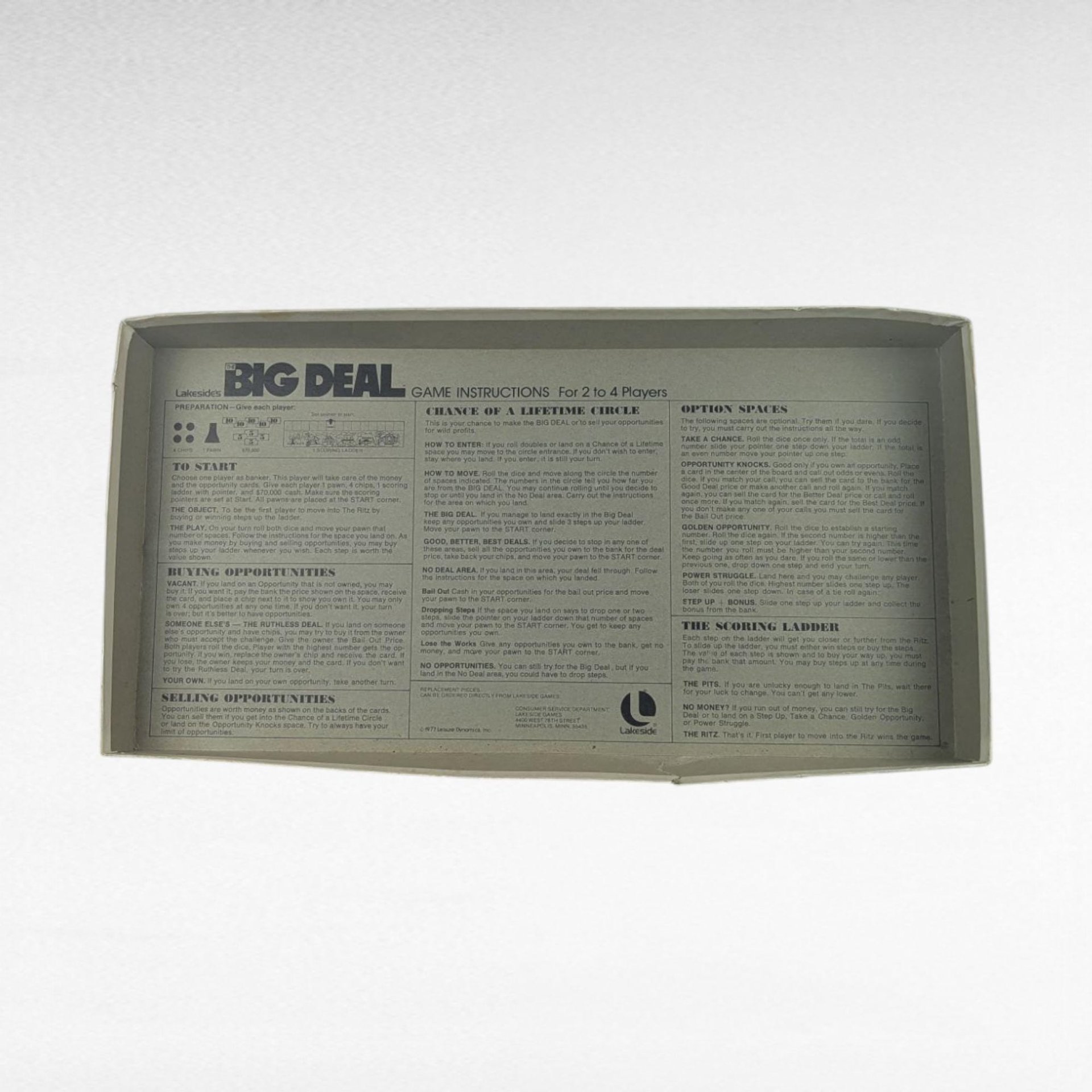 Complete 1977 The Big Deal Board Game by Lakeside, Unpunched Chips, Vintage 70s Family Game Night, Wacky Business Collector Game