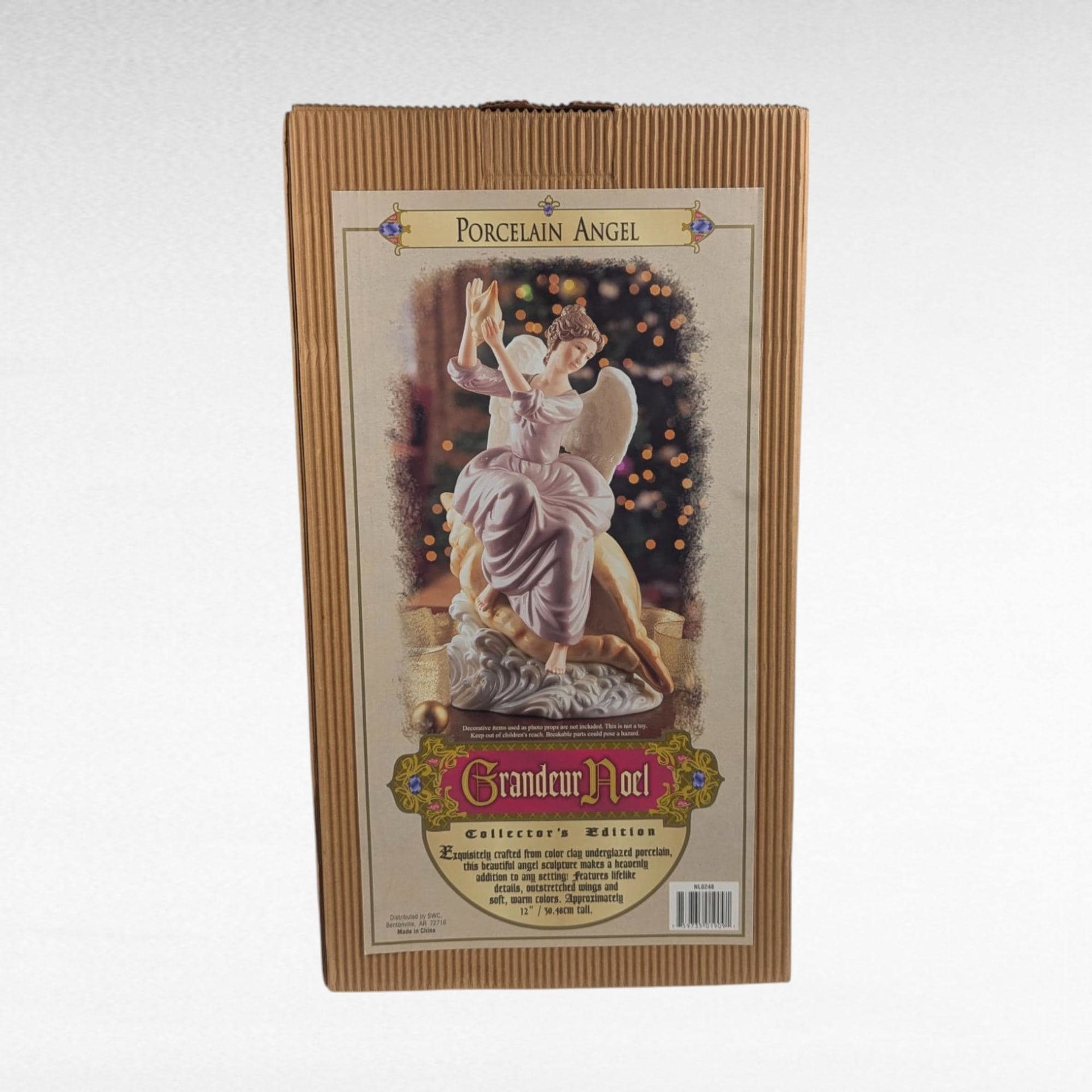 2002 Grandeur Noel Collector's Edition Porcelain Angel Figurine 12" with Box, Christmas Holiday Decor, Spiritual Religious Gift