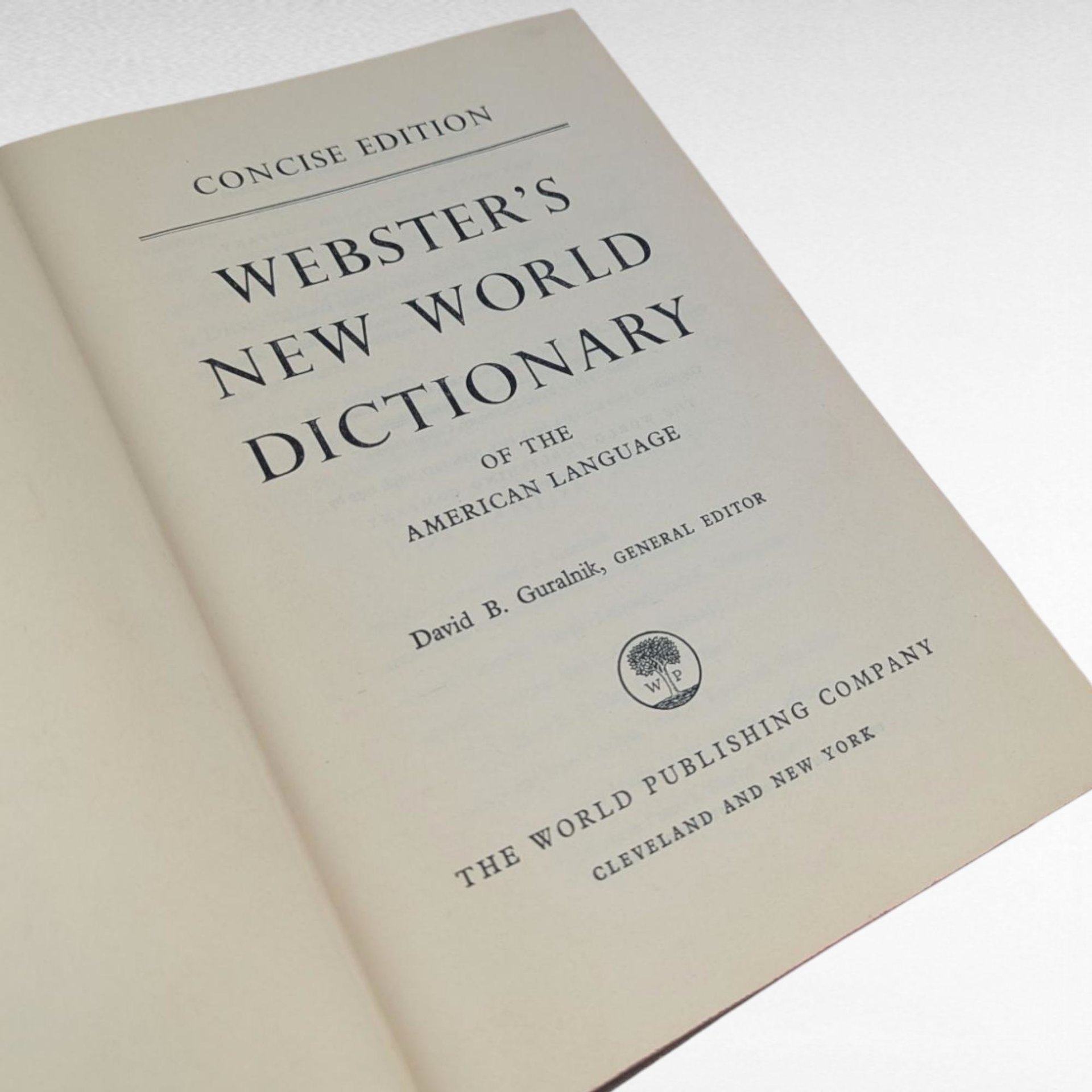 1959 Webster's New World Dictionary American Language Concise Edition, Vintage Hardcover Reference Book, Mid Century Collectible Dictionary