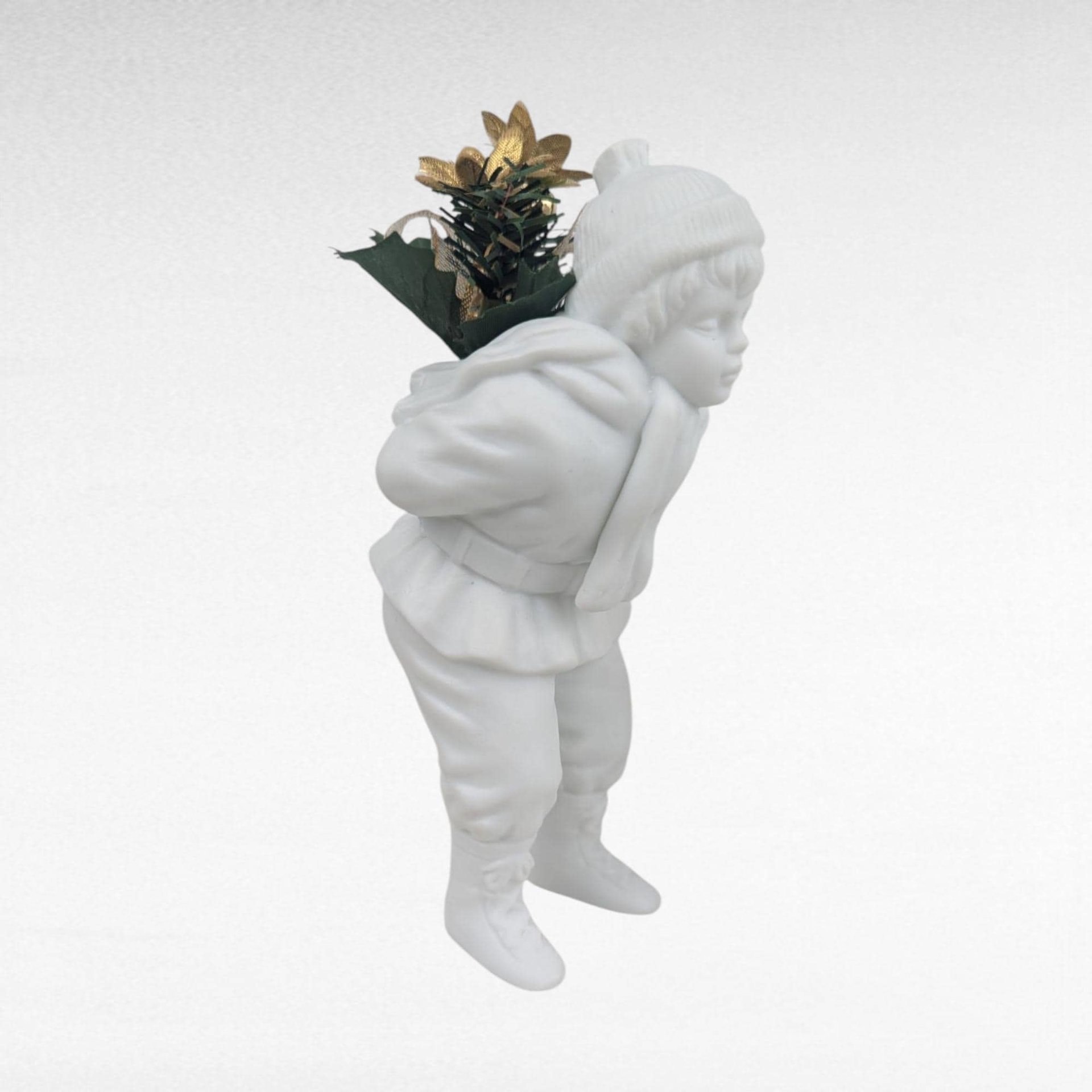 Vintage Dept 56 Silhouette Skating Figurine Pair, Cheryl Johnson Bisque Porcelain, Winter Holiday Decor, Collectible Figurines
