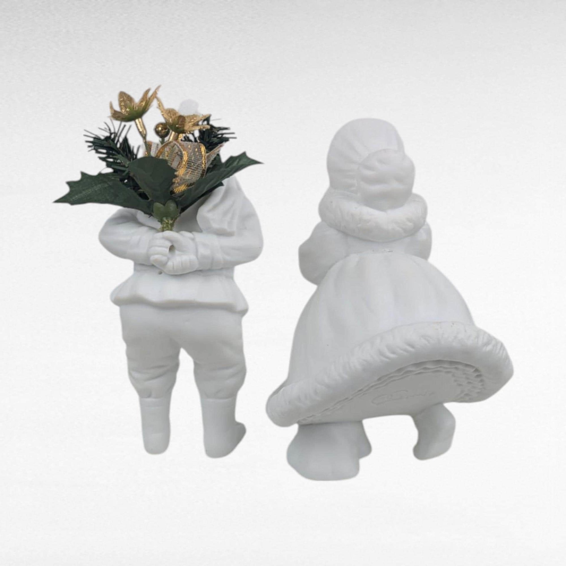 Vintage Dept 56 Silhouette Skating Figurine Pair, Cheryl Johnson Bisque Porcelain, Winter Holiday Decor, Collectible Figurines