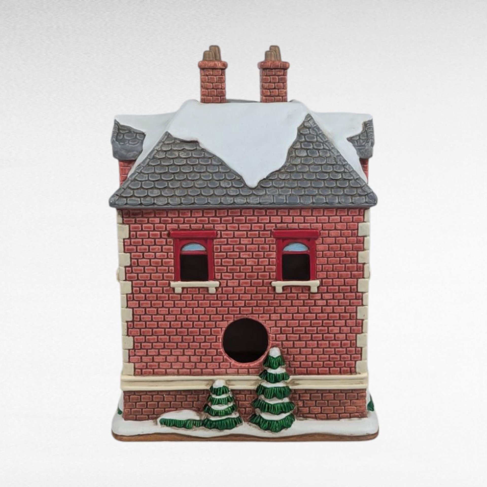 1992 Geo Lefton Doctor's Office Light Up Village House, Vintage Christmas Village Building, Collectible Holiday Decor, Lighted Ceramic House
